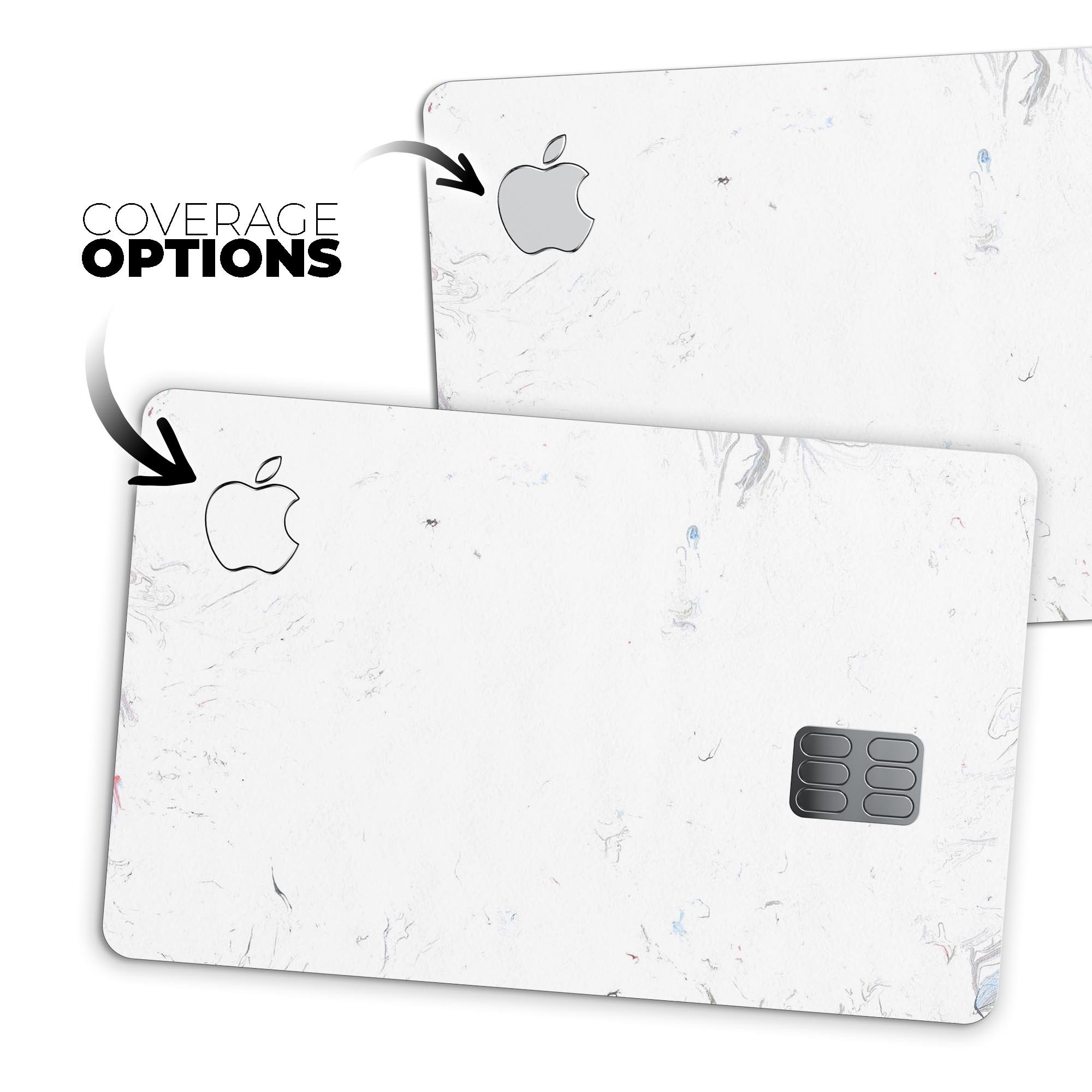 Marbleized Light Gray Premium Protective Decal Skin-Kit for Apple Card, showcasing its sleek design and high-quality finish.