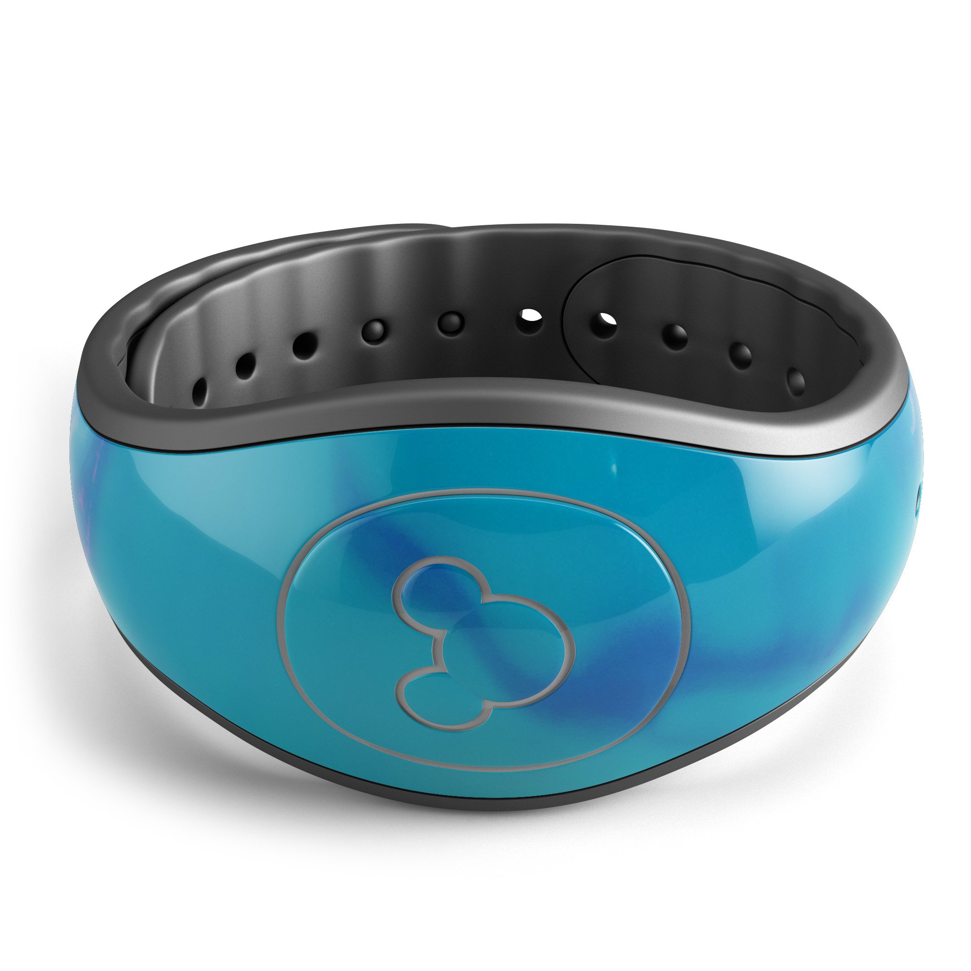 Marbleized Ocean Blue decal skin wrap kit for Disney Magic Band, showcasing a stylish and protective design.