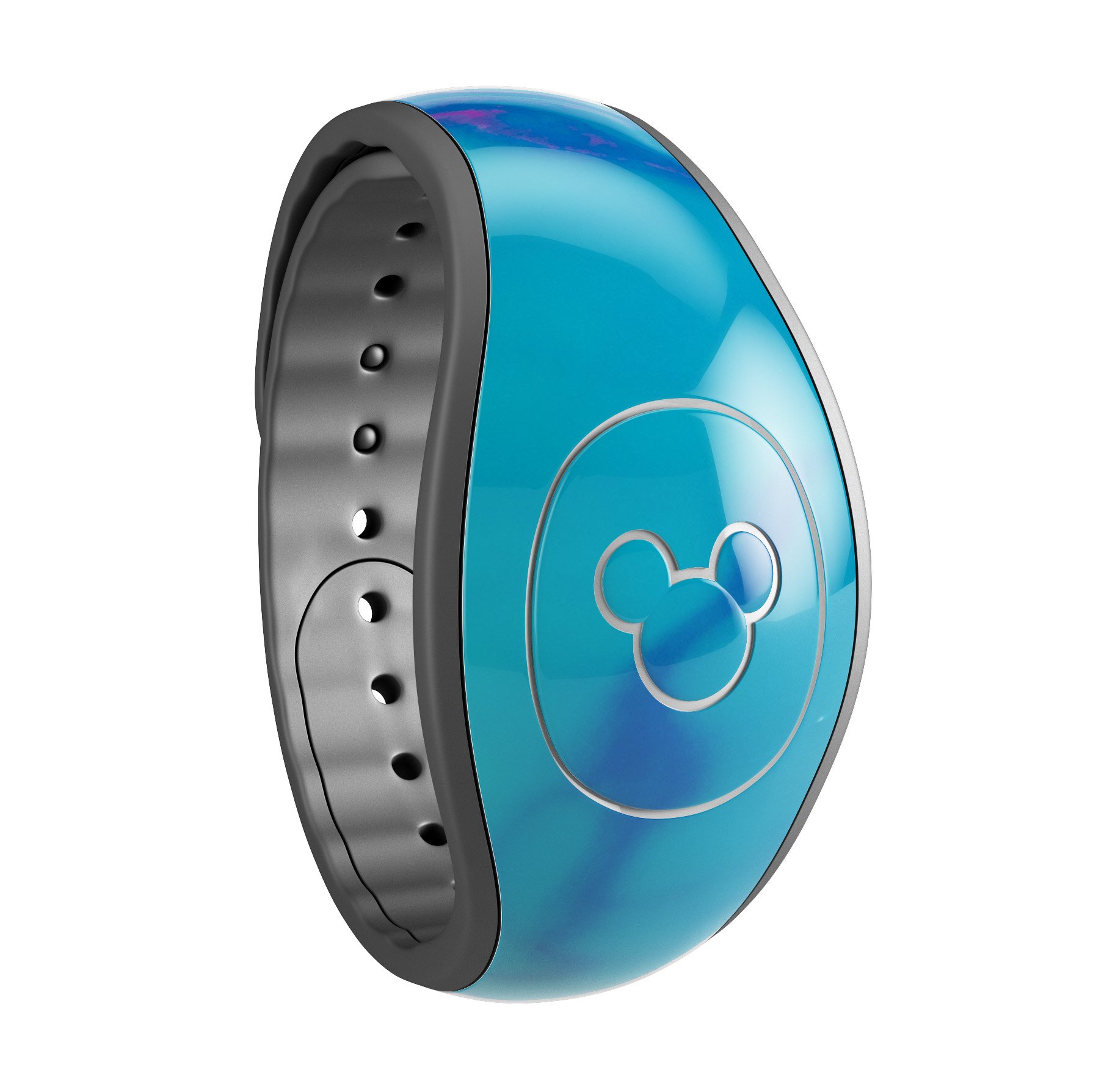 Marbleized Ocean Blue decal skin wrap kit for Disney Magic Band, showcasing a stylish and protective design.