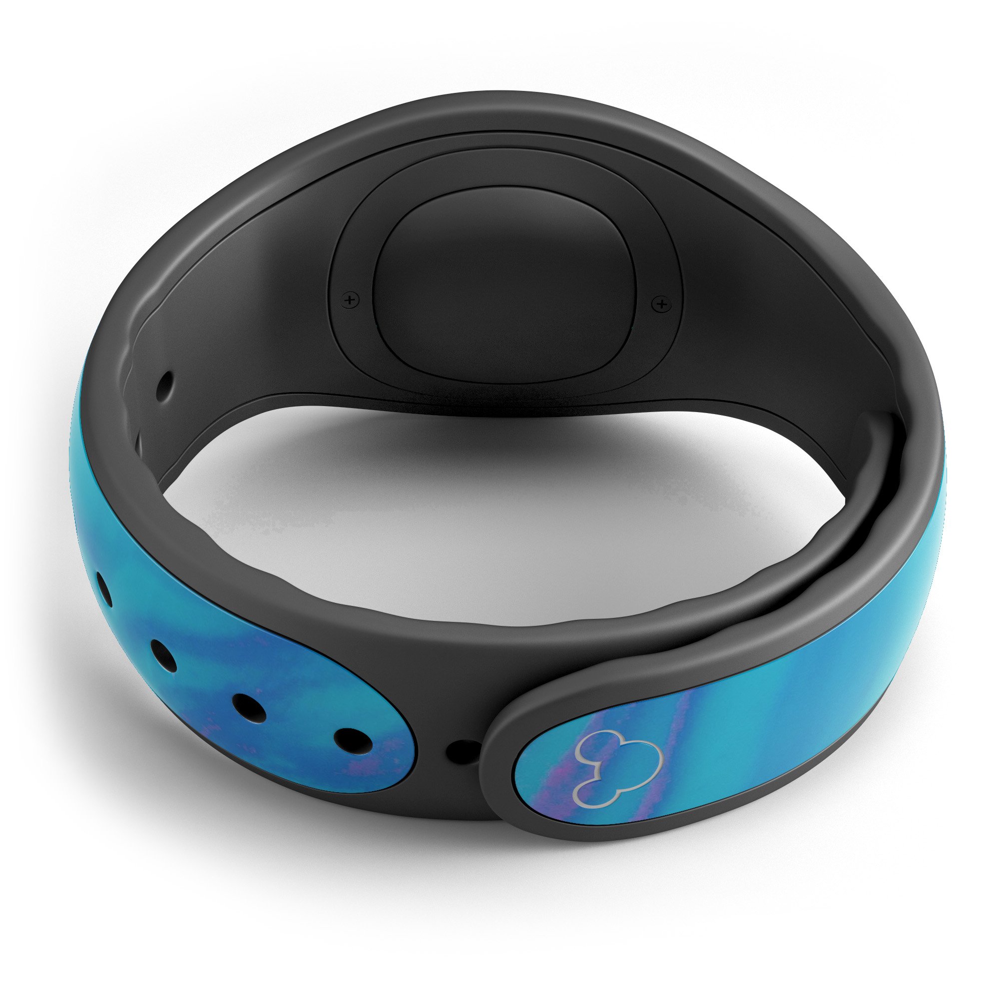Marbleized Ocean Blue decal skin wrap kit for Disney Magic Band, showcasing a stylish and protective design.