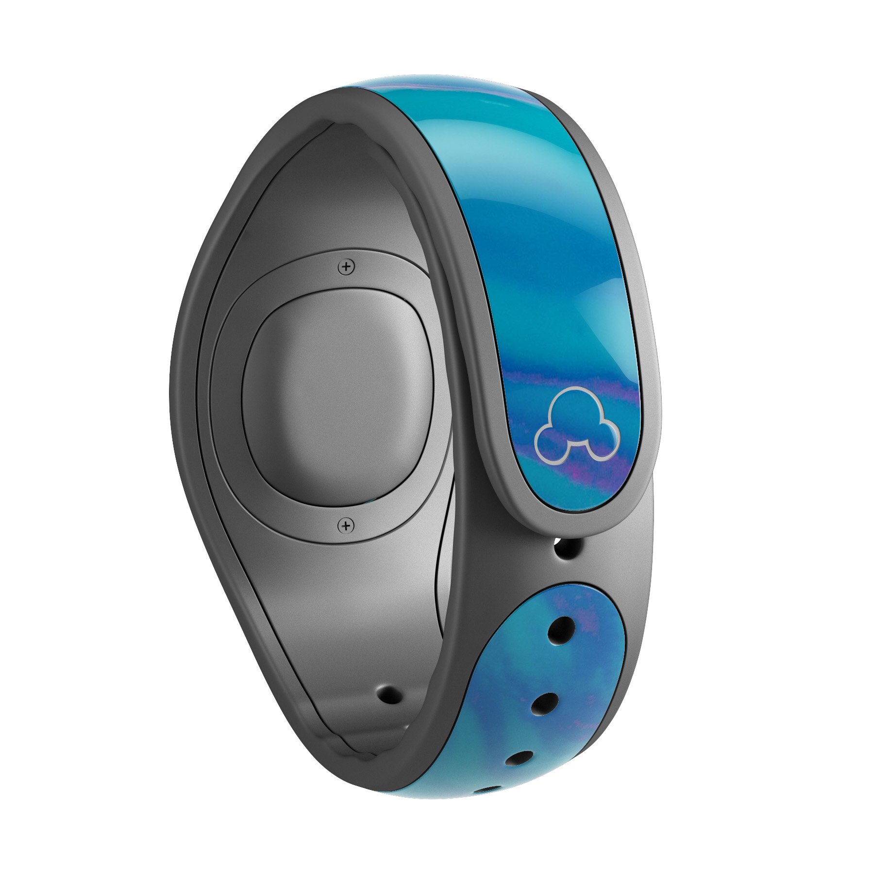 Marbleized Ocean Blue decal skin wrap kit for Disney Magic Band, showcasing a stylish and protective design.