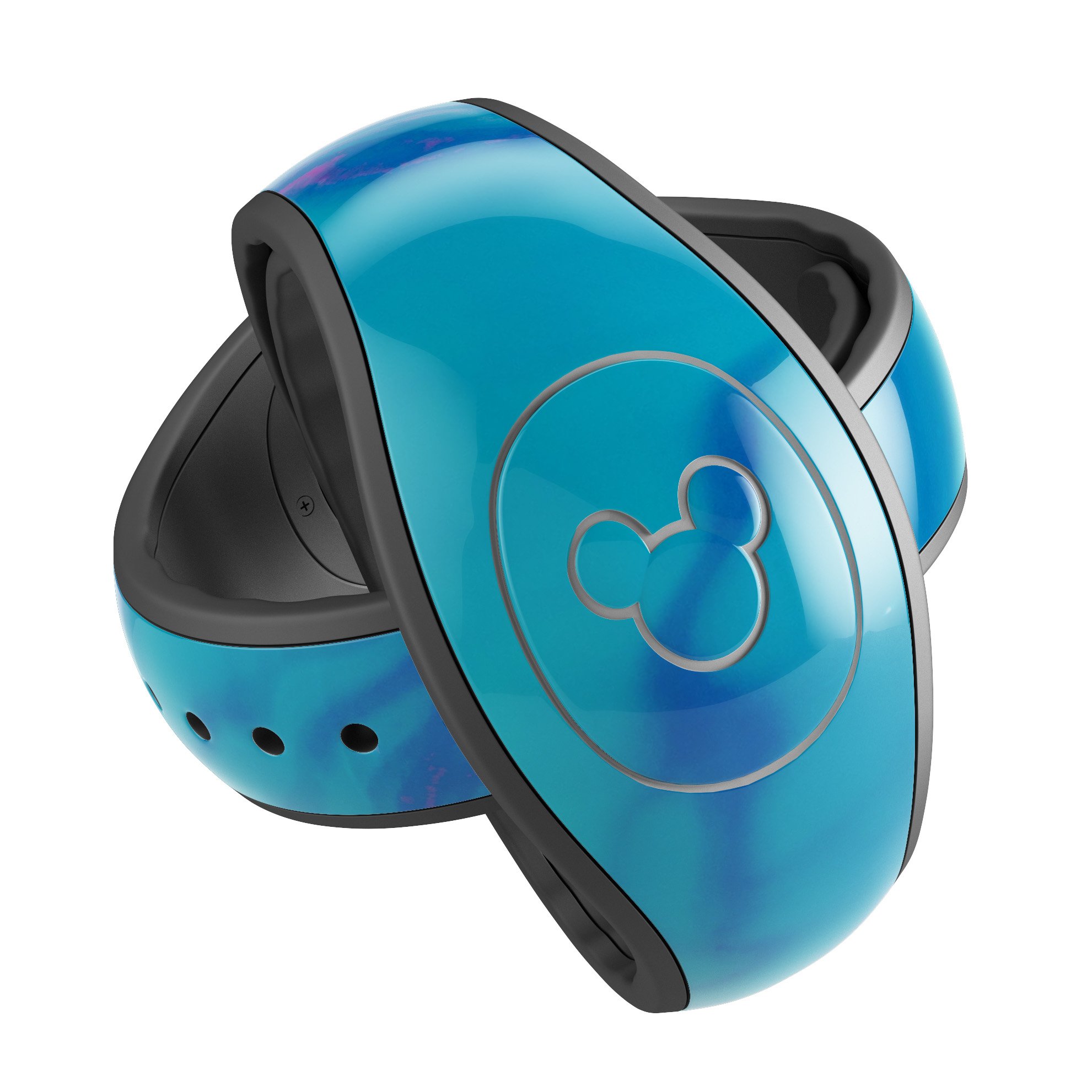 Marbleized Ocean Blue decal skin wrap kit for Disney Magic Band, showcasing a stylish and protective design.
