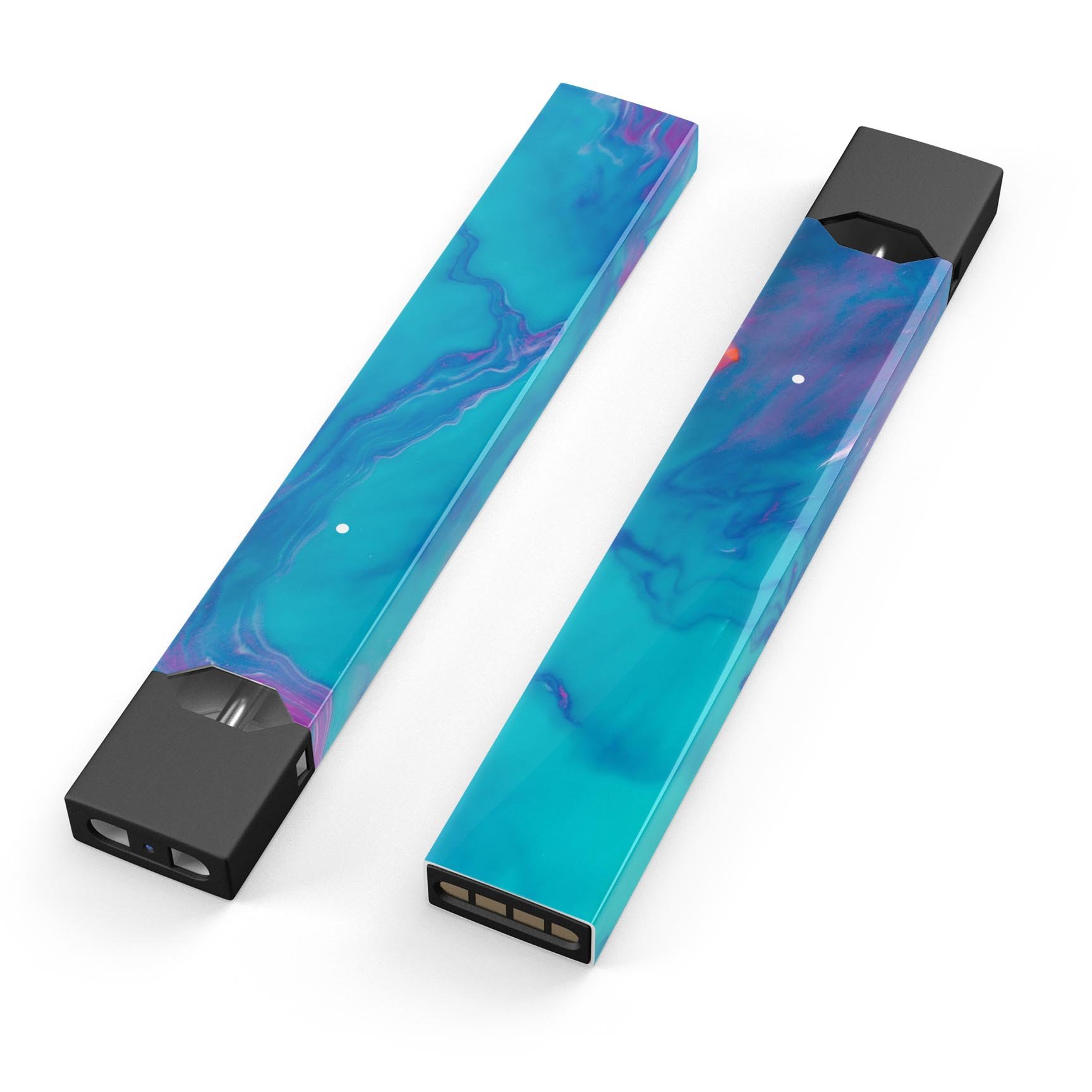 Marbleized Ocean Blue premium decal skin-wrap sticker for JUUL vaping device, showcasing a vibrant ocean blue marble design.