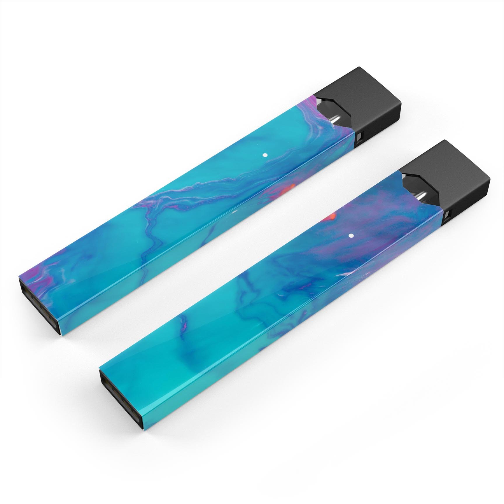 Marbleized Ocean Blue premium decal skin-wrap sticker for JUUL vaping device, showcasing a vibrant ocean blue marble design.