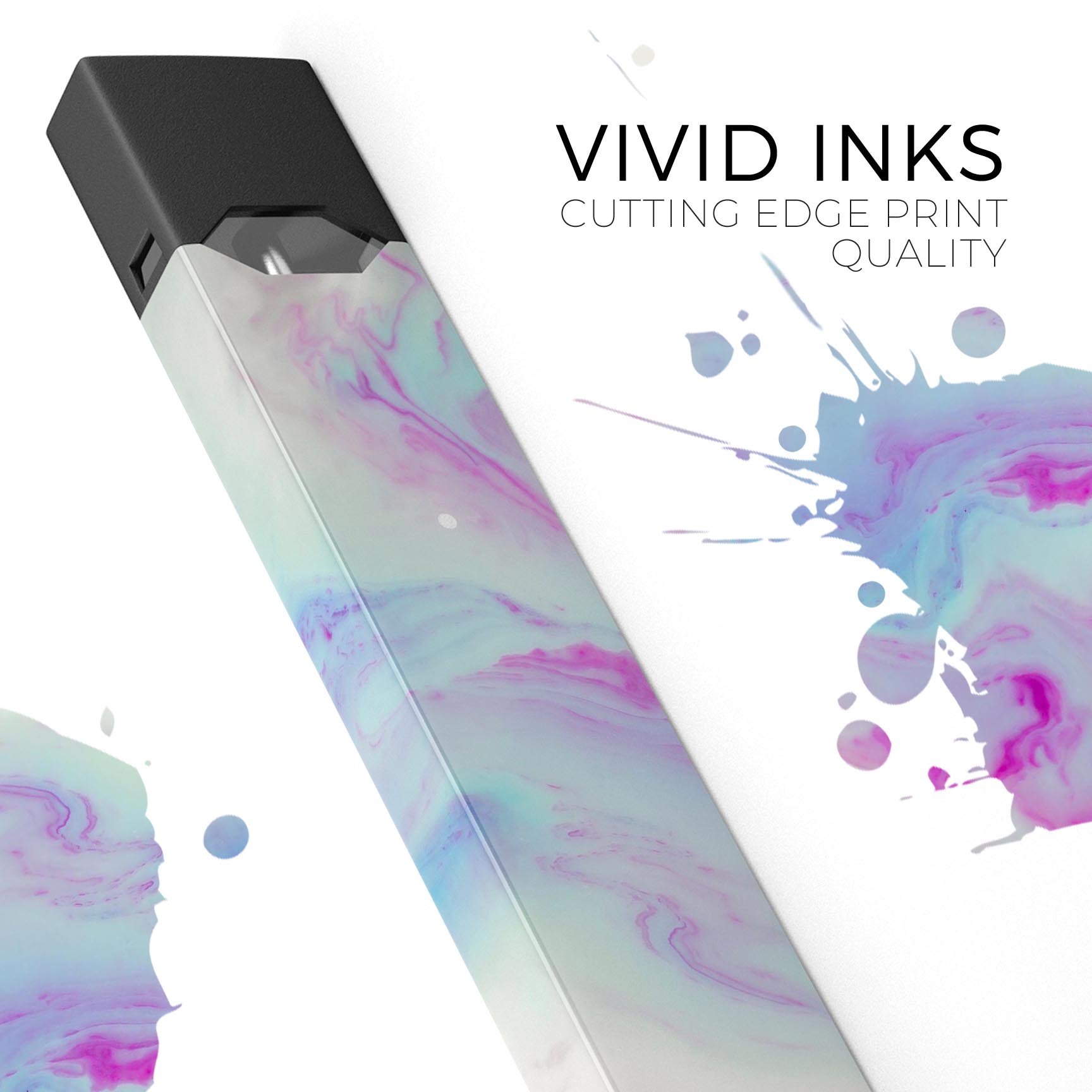 Marbleized Paradise V072 skin-wrap sticker designed for JUUL vaping device, showcasing a vibrant marble pattern.