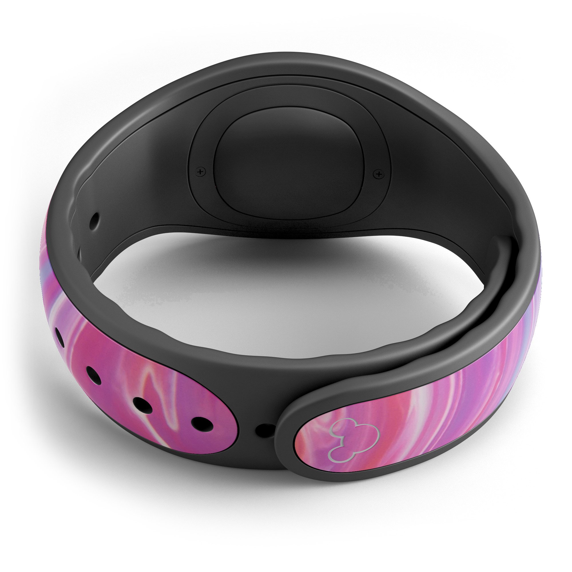 Marbleized Pink and Blue Decal Skin Wrap Kit for Disney Magic Band, showcasing vibrant colors and unique design.