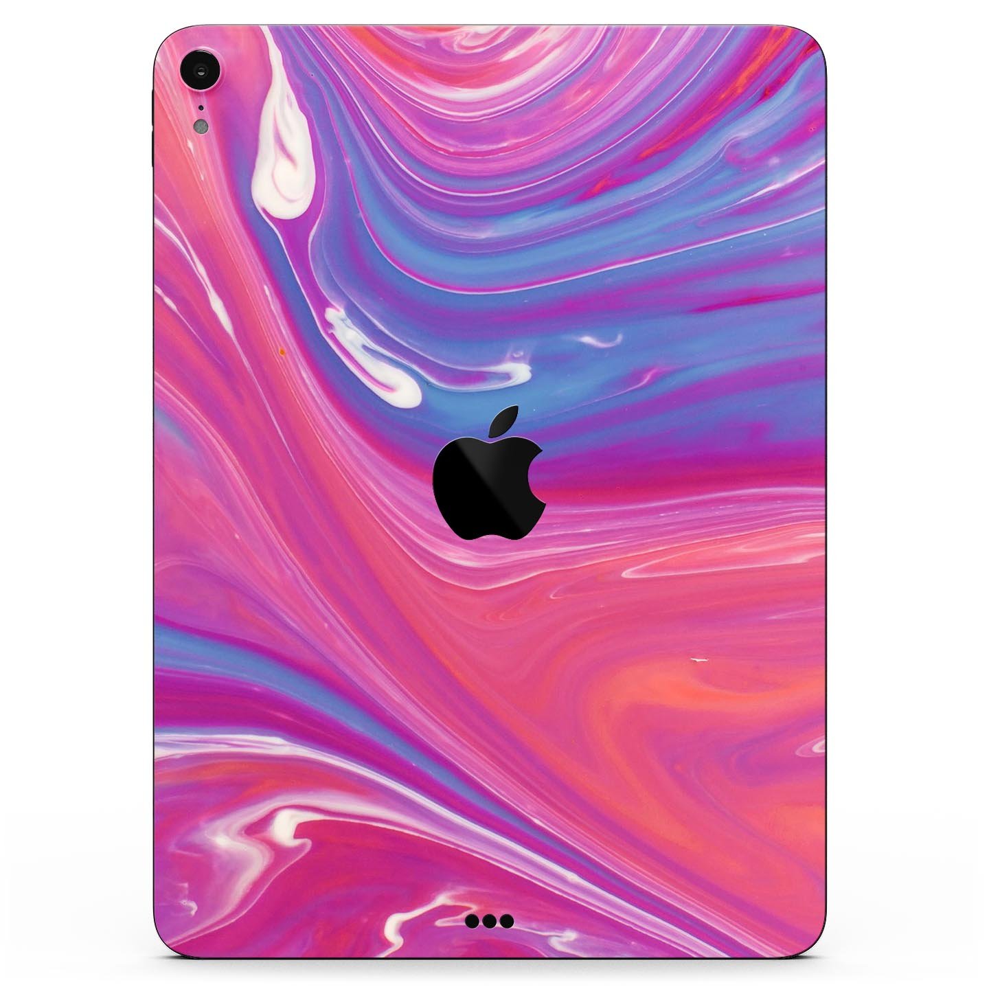 Marbleized Pink and Blue v391 Full Body Skin Decal for Apple, showcasing vibrant colors and a sleek design.