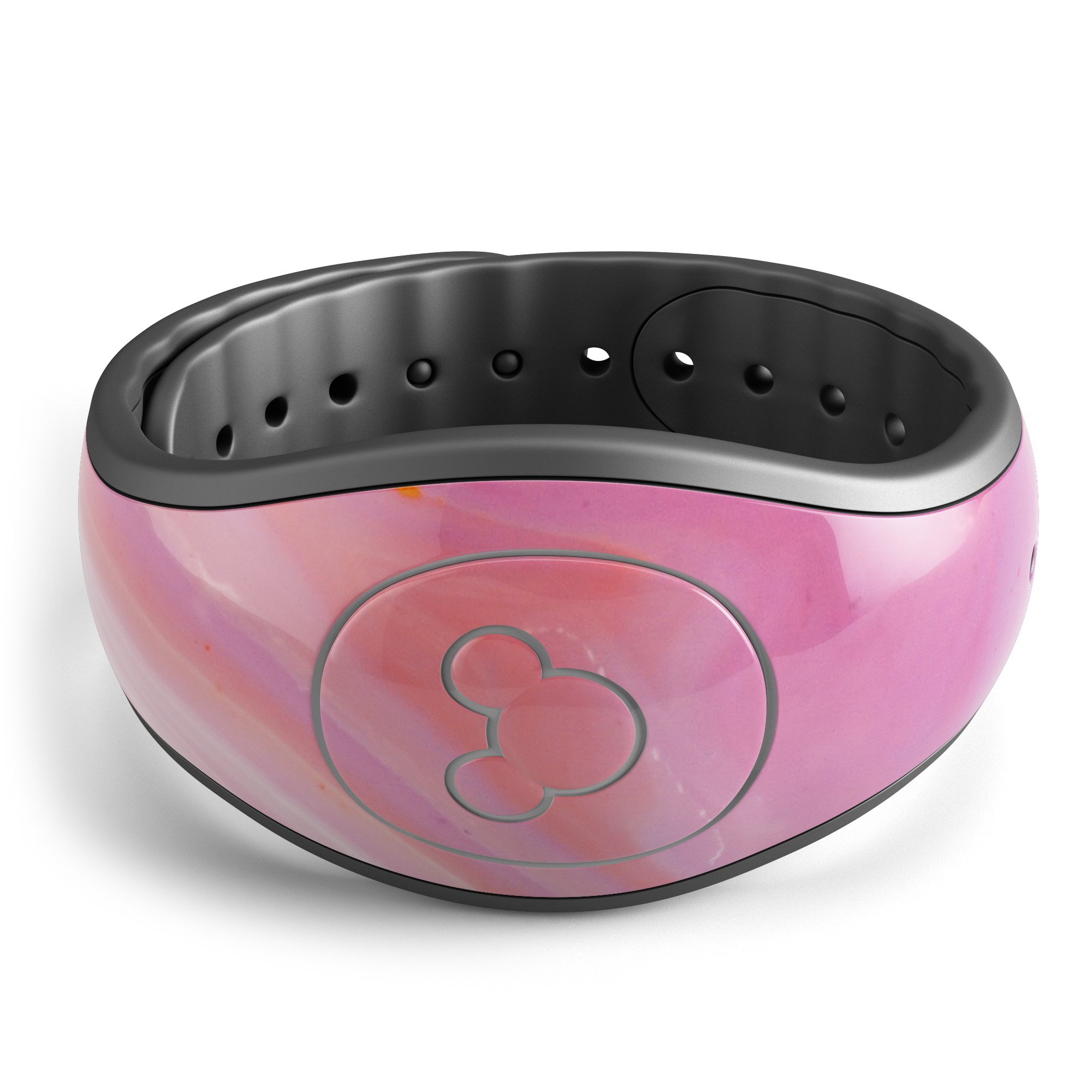 Marbleized Pink Paradise V2 decal skin wrap kit for Disney Magic Band, showcasing a stylish pink marble design.