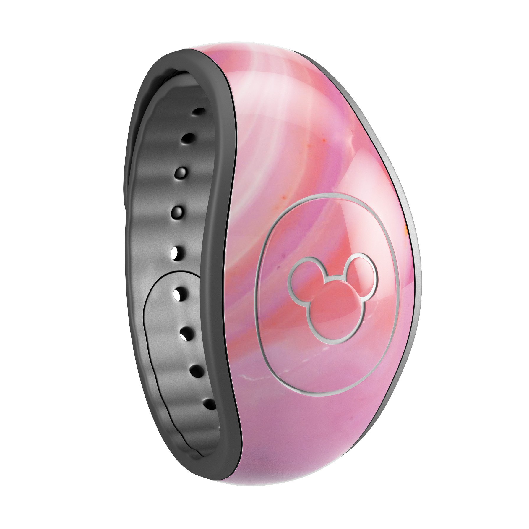 Marbleized Pink Paradise V2 decal skin wrap kit for Disney Magic Band, showcasing a stylish pink marble design.