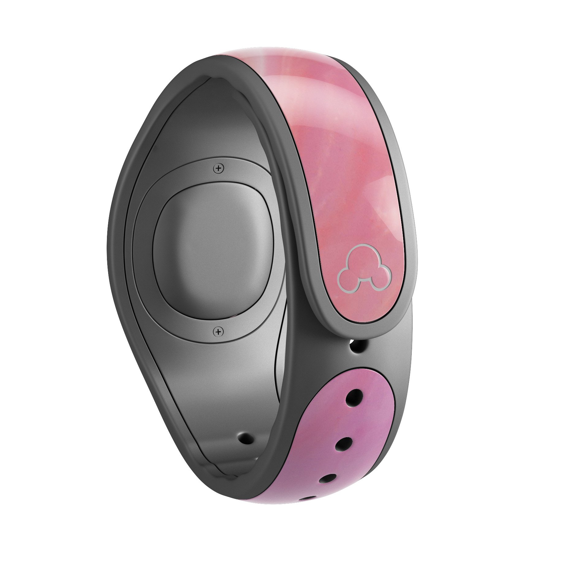 Marbleized Pink Paradise V2 decal skin wrap kit for Disney Magic Band, showcasing a stylish pink marble design.