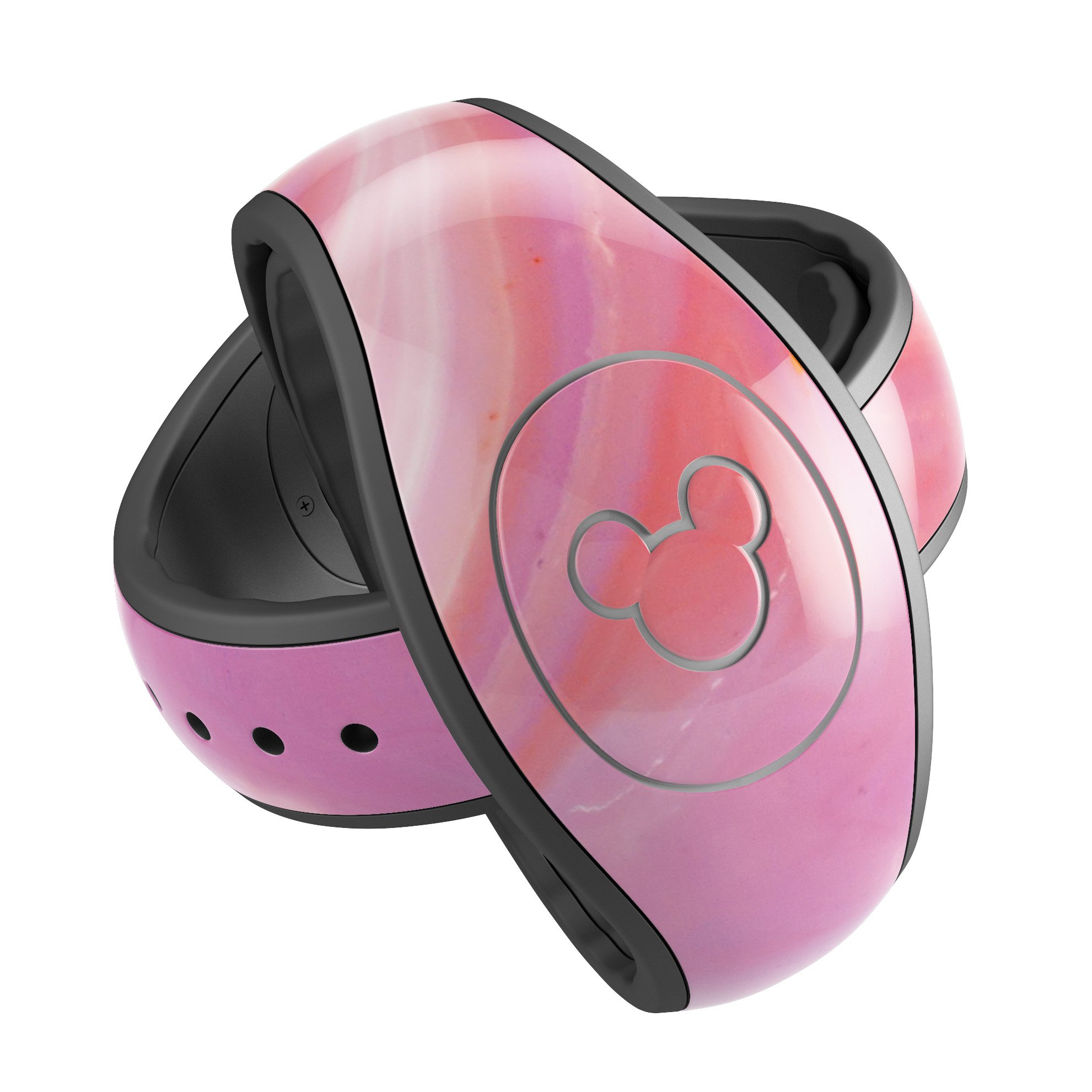 Marbleized Pink Paradise V2 decal skin wrap kit for Disney Magic Band, showcasing a stylish pink marble design.