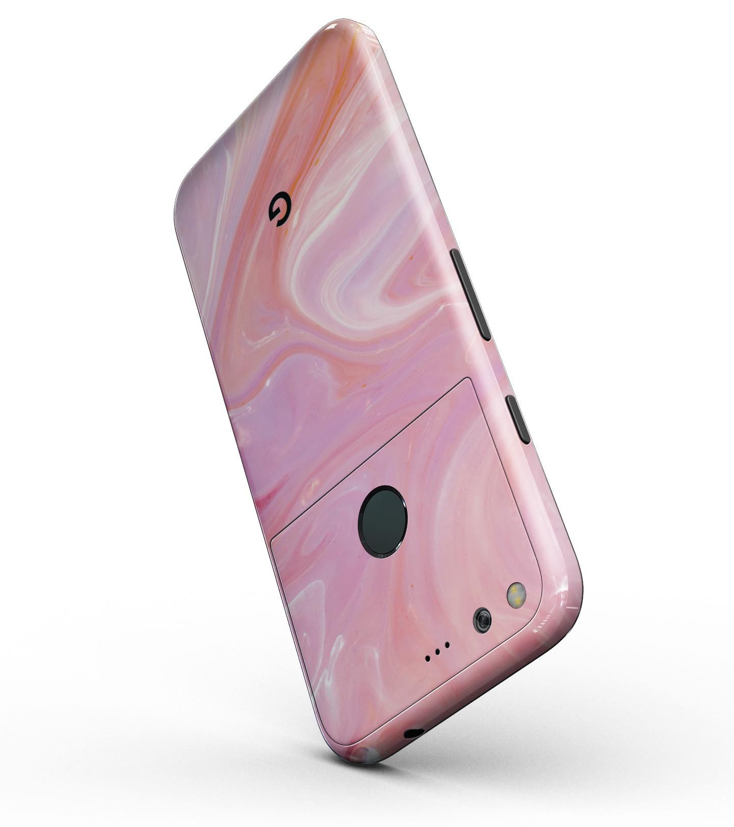 Marbleized Pink Paradise V2 Full-Body Skin Kit for Google Pixel, showcasing a vibrant pink marble design.