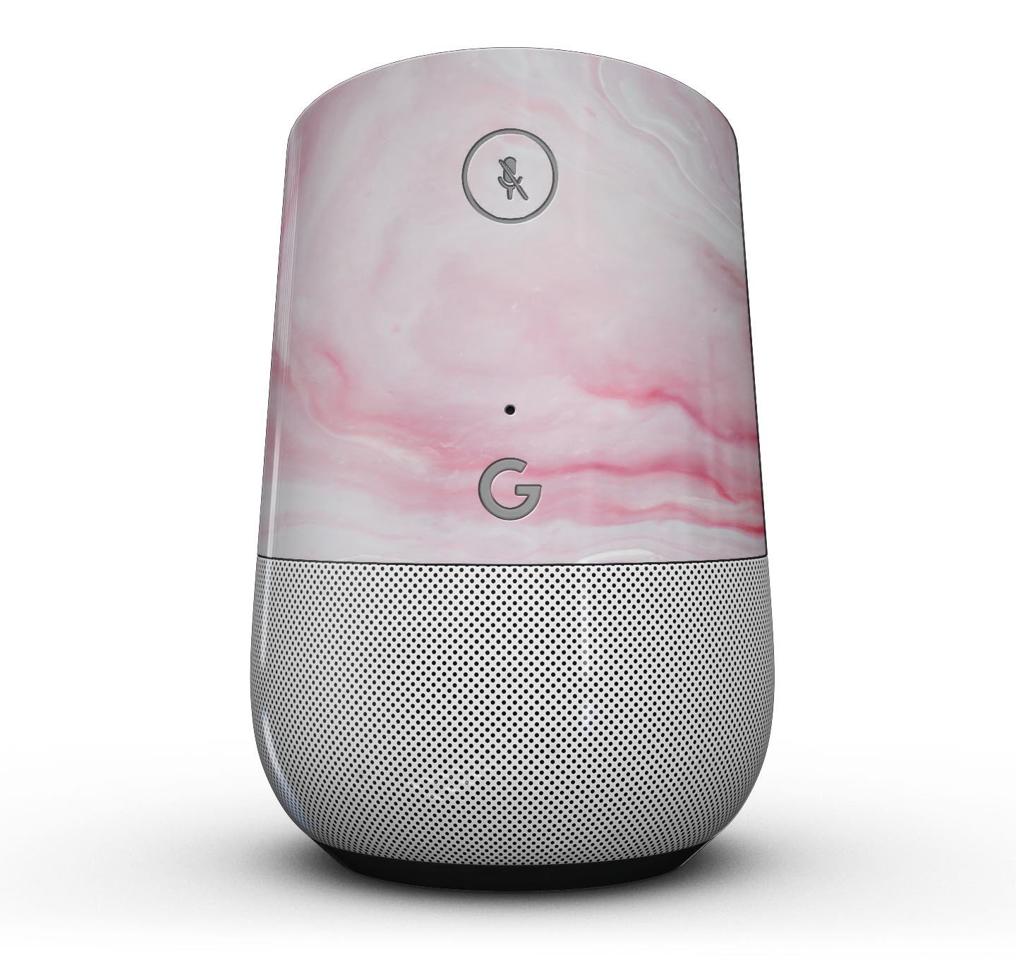 Marbleized Pink Paradise V4 Full-Body Skin Kit for Google Home, showcasing a stylish pink marble design with a precision fit.