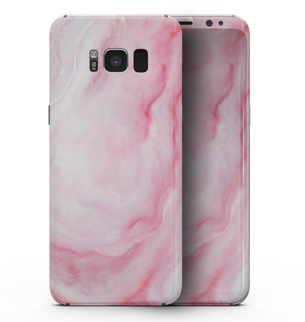 Marbleized Pink Paradise V4 skin for Samsung Galaxy S8, showcasing a stylish design with a smooth finish.