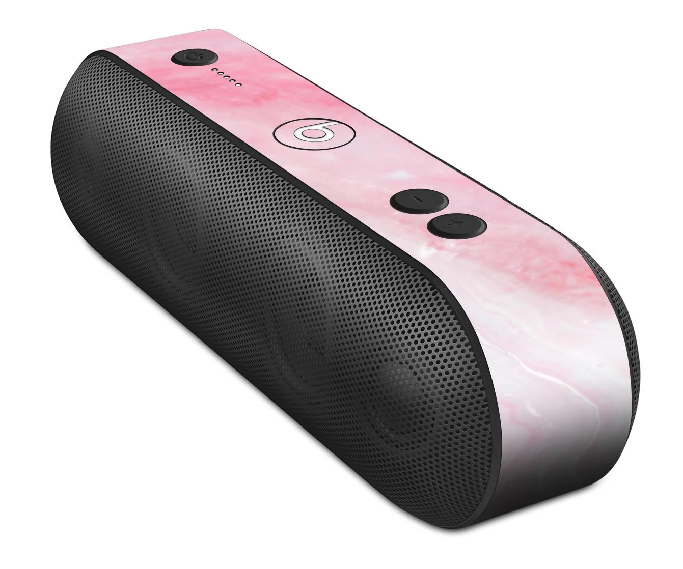 Marbleized Pink Paradise V6 skin decal wrap kit for Beats, showcasing a stylish pink marble design that fits snugly on headphones.