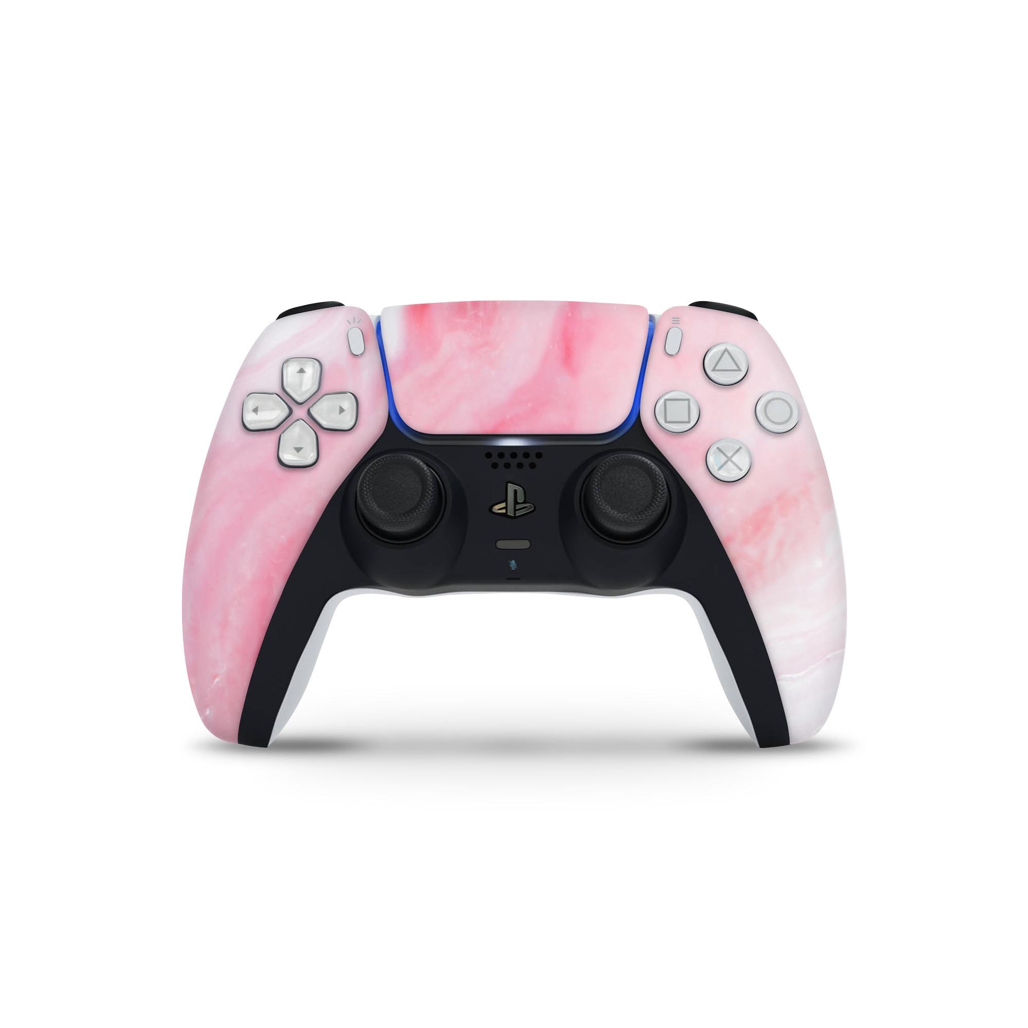 Marbleized Pink Paradise V6 skin decal wrap kit for Sony Playstation 5, showcasing a vibrant pink marble design that fits snugly on the console.