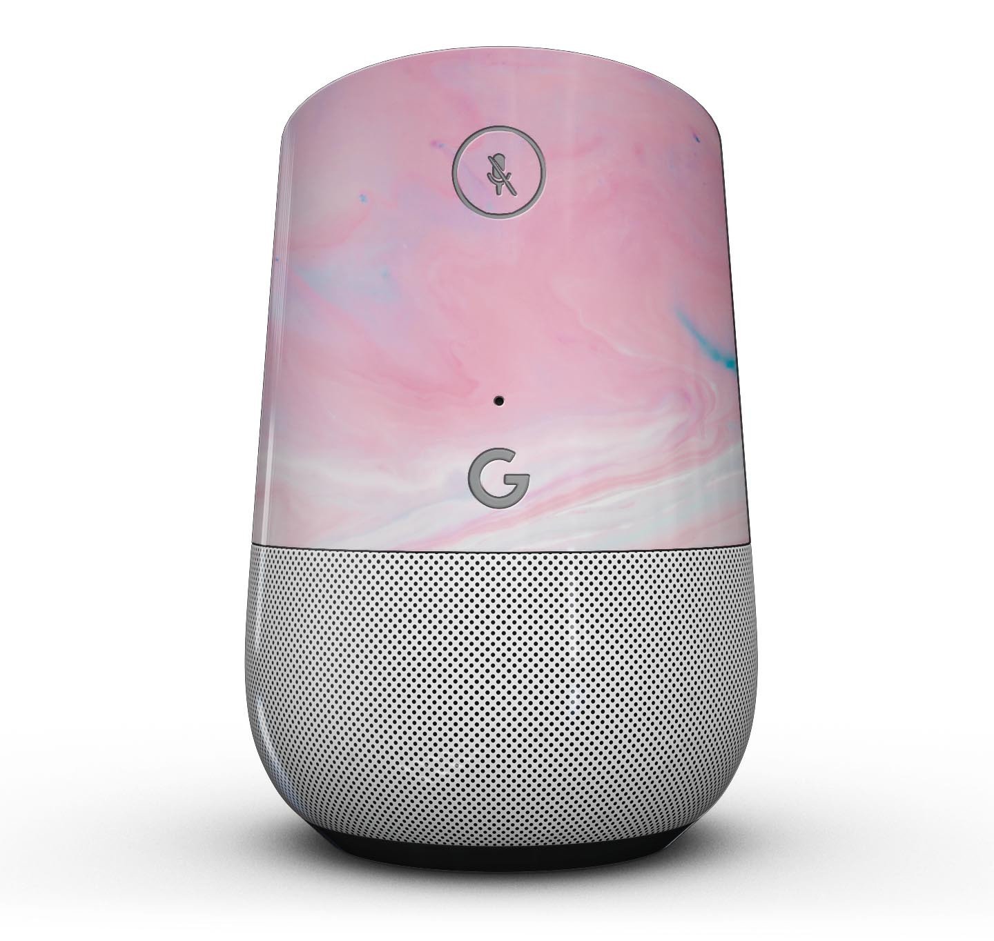 Marbleized Pink Paradise V7 Full-Body Skin Kit for Google Home, showcasing a stylish pink marble design.