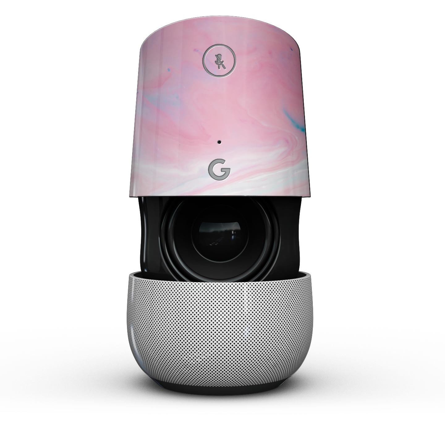 Marbleized Pink Paradise V7 Full-Body Skin Kit for Google Home, showcasing a stylish pink marble design.