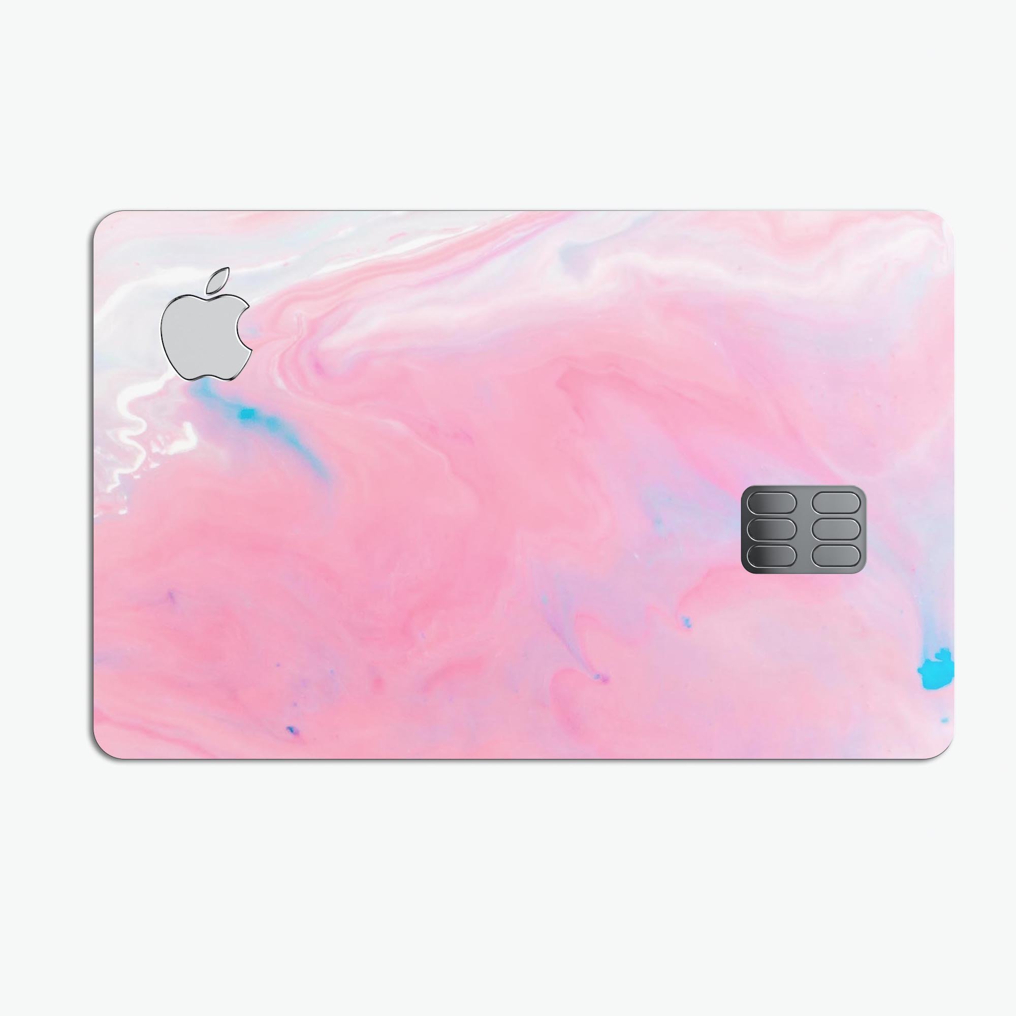 Marbleized Pink Paradise V7 decal skin for Apple Card, showcasing a vibrant marble design with a glossy finish.