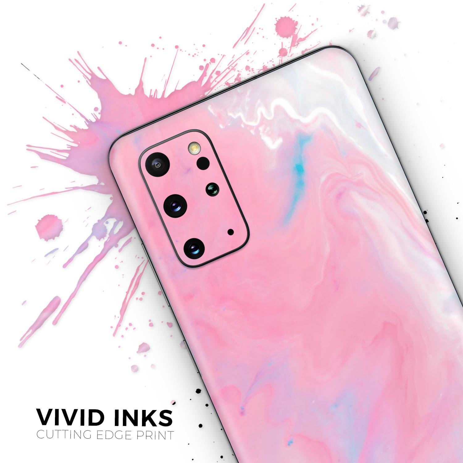 Marbleized Pink Paradise V7 skin for Samsung Galaxy S20, showcasing a vibrant pink marble design with a glossy finish.