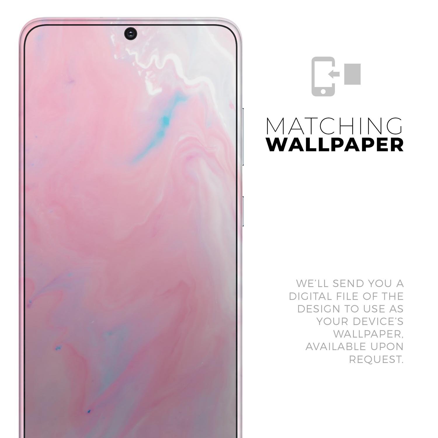 Marbleized Pink Paradise V7 skin for Samsung Galaxy S20, showcasing a vibrant pink marble design with a glossy finish.
