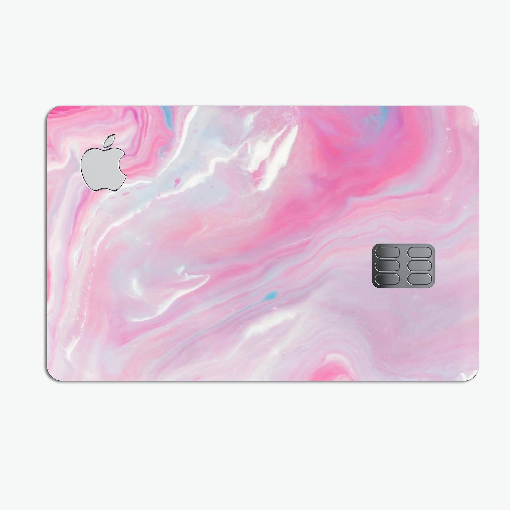 Marbleized Pink Paradise V8 skin for Apple Card, showcasing its vibrant design and premium quality.