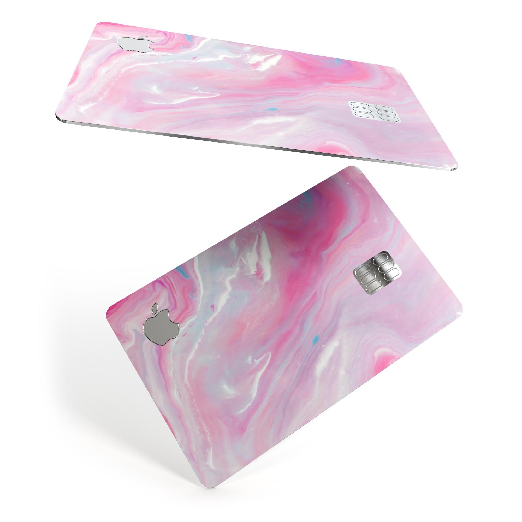 Marbleized Pink Paradise V8 skin for Apple Card, showcasing its vibrant design and premium quality.