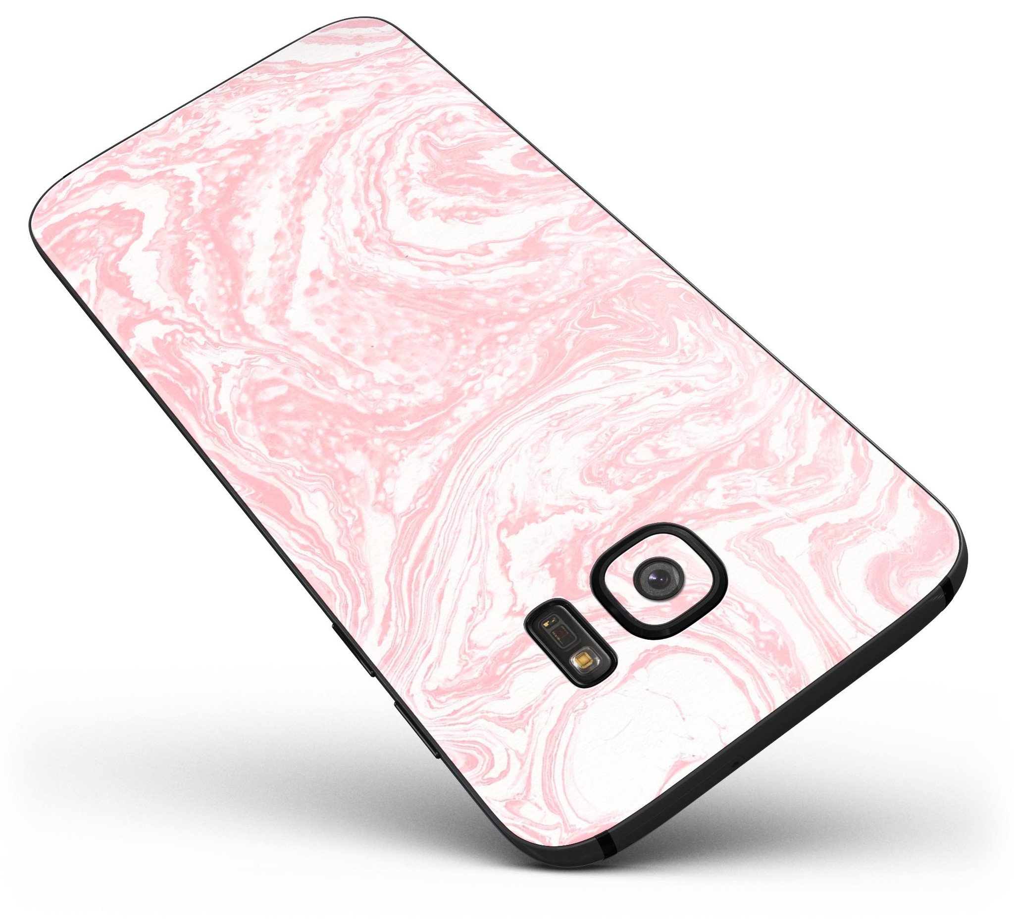 Marbleized Pink v3 Full Body Skin-Kit for Samsung Galaxy S7 and S7 Edge, showcasing a stylish design and premium vinyl material.