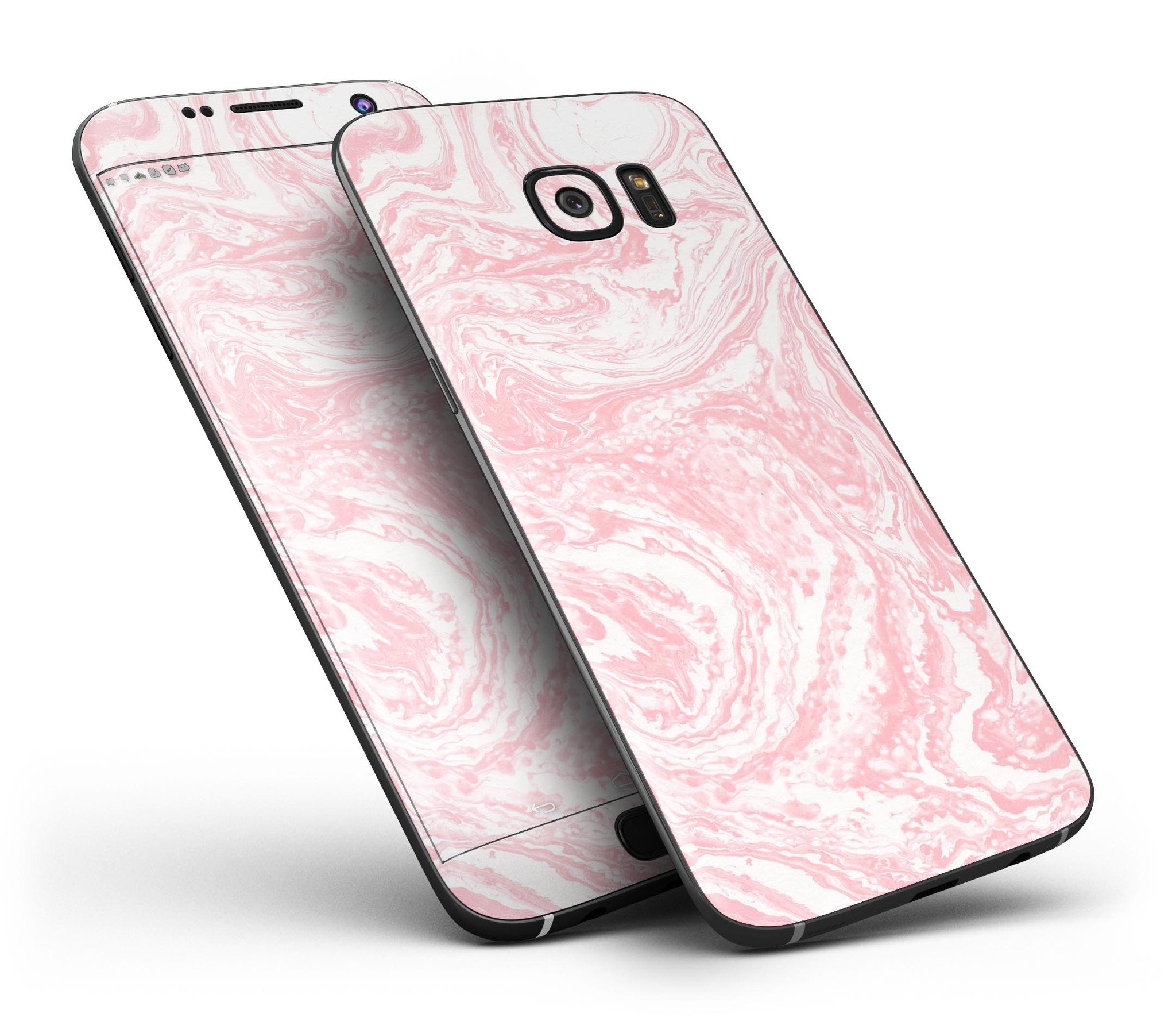 Marbleized Pink v3 Full Body Skin-Kit for Samsung Galaxy S7 and S7 Edge, showcasing a stylish design and premium vinyl material.