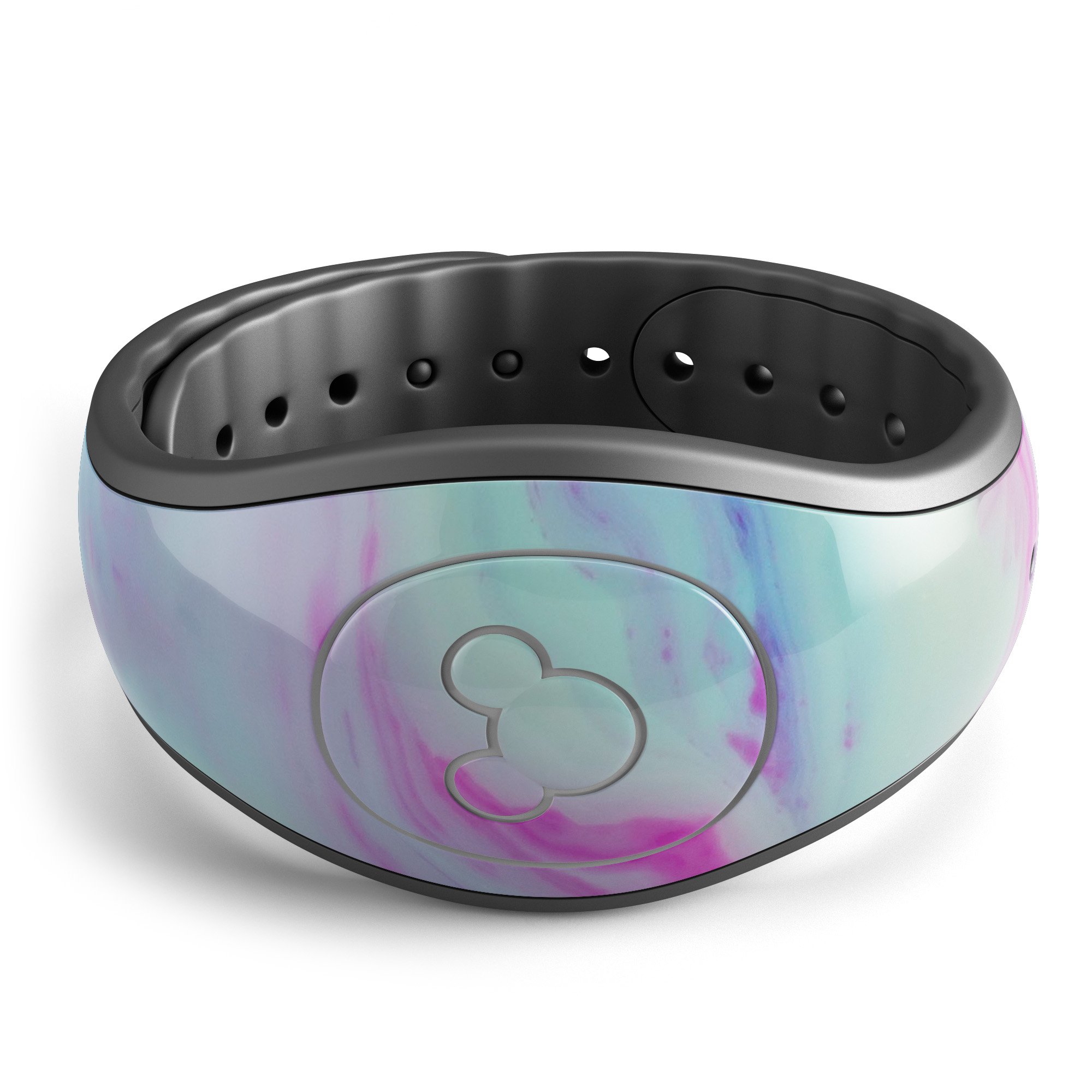 Marbleized Soft Blue V32 decal skin wrap kit for Disney Magic Band, showcasing a stylish design and high-quality finish.
