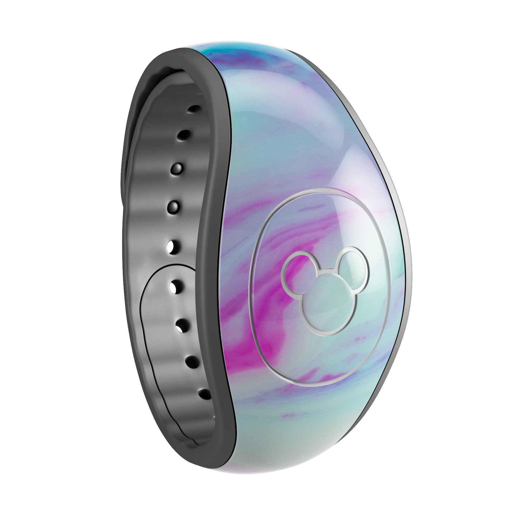 Marbleized Soft Blue V32 decal skin wrap kit for Disney Magic Band, showcasing a stylish design and high-quality finish.