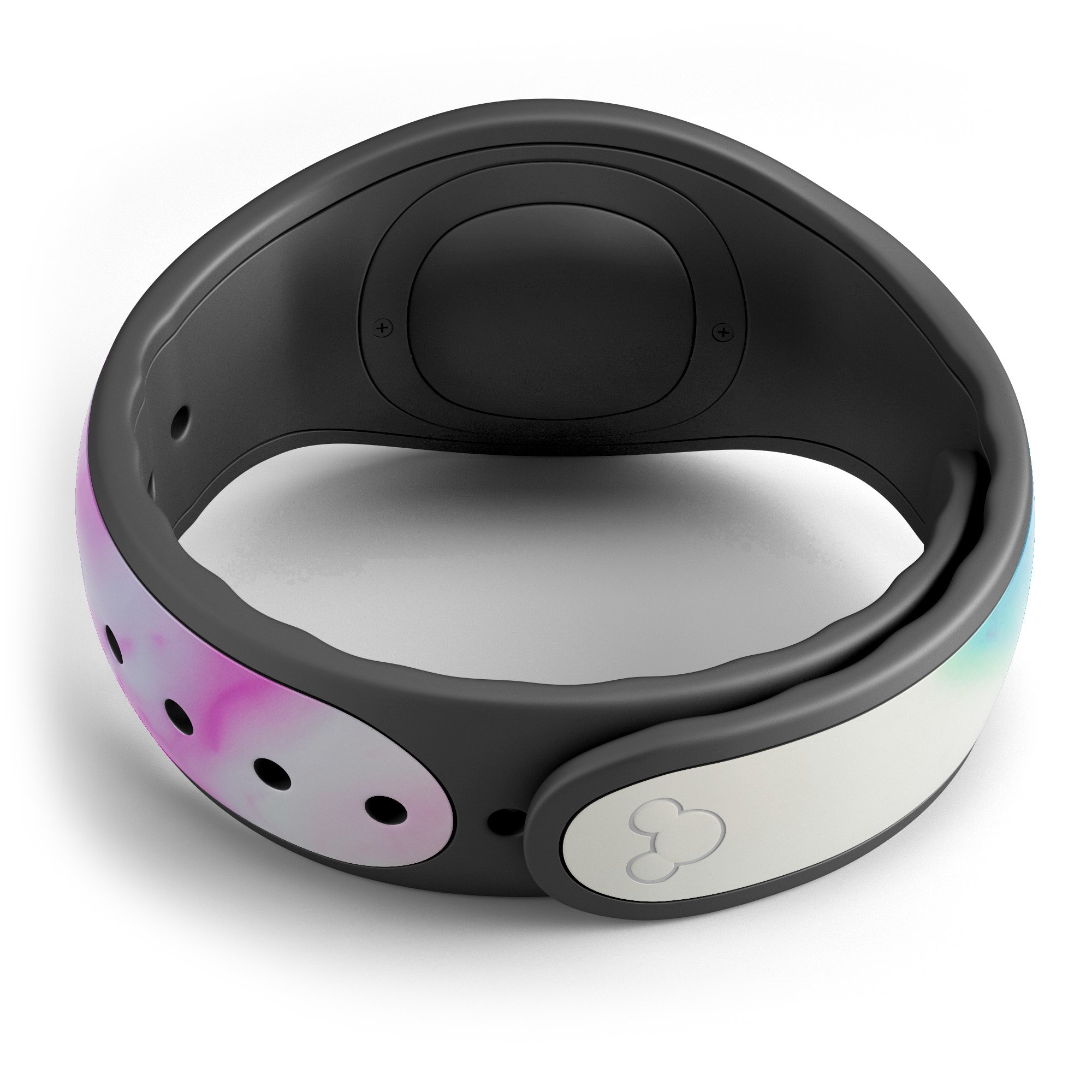 Marbleized Soft Blue V32 decal skin wrap kit for Disney Magic Band, showcasing a stylish design and high-quality finish.