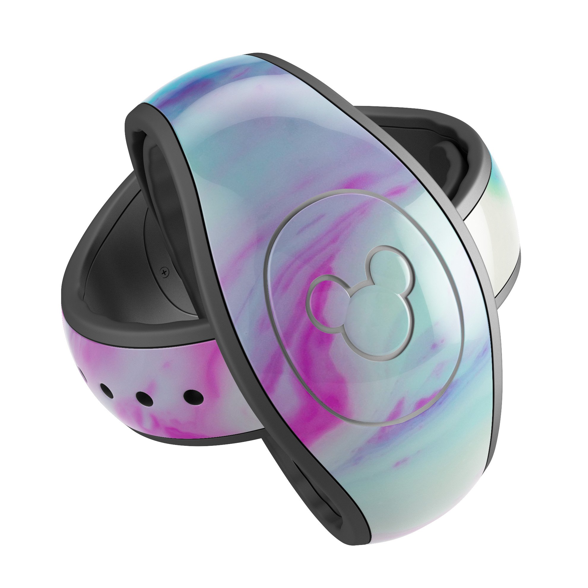 Marbleized Soft Blue V32 decal skin wrap kit for Disney Magic Band, showcasing a stylish design and high-quality finish.