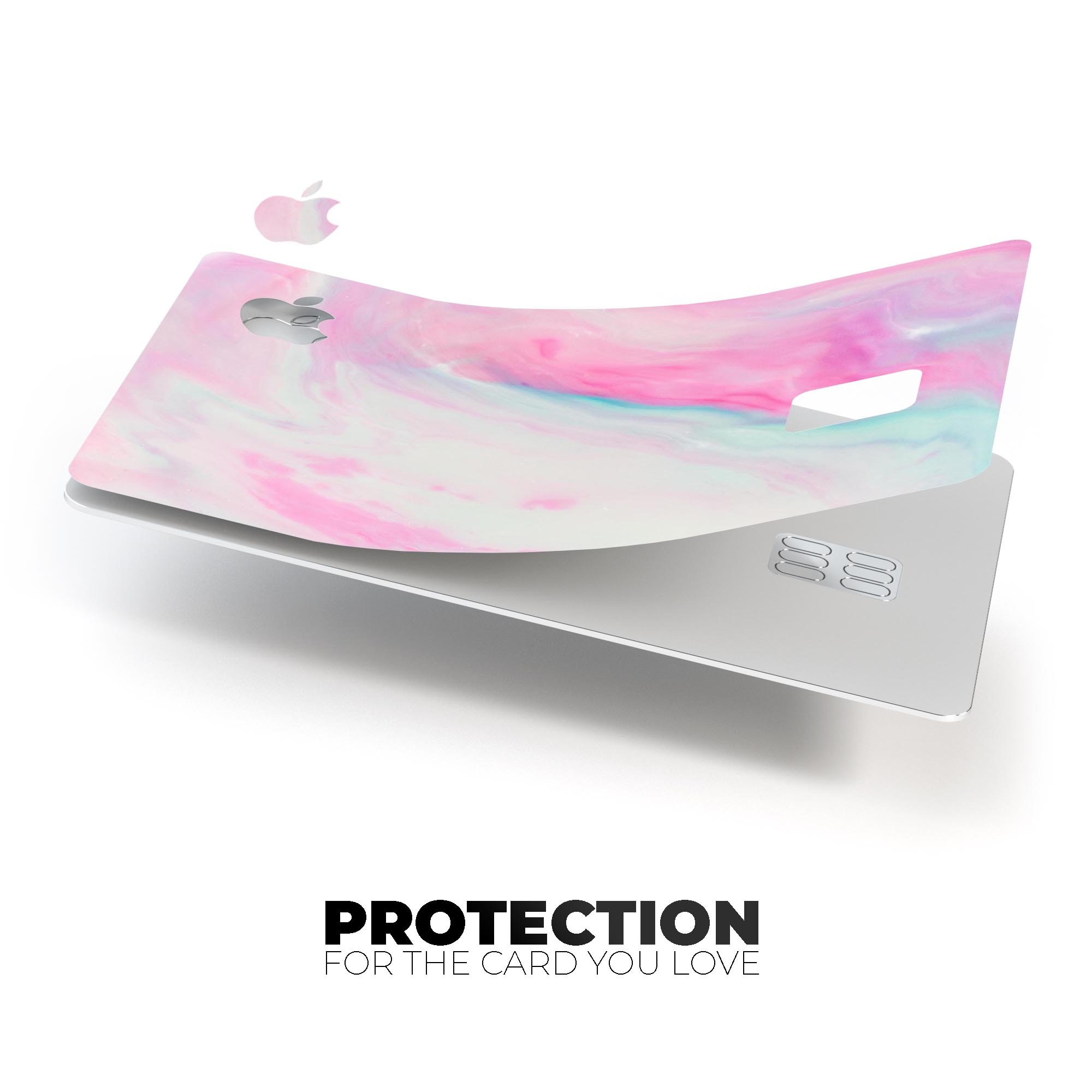 Marbleized Soft Pink decal skin for Apple Card, showcasing its elegant design and premium quality.