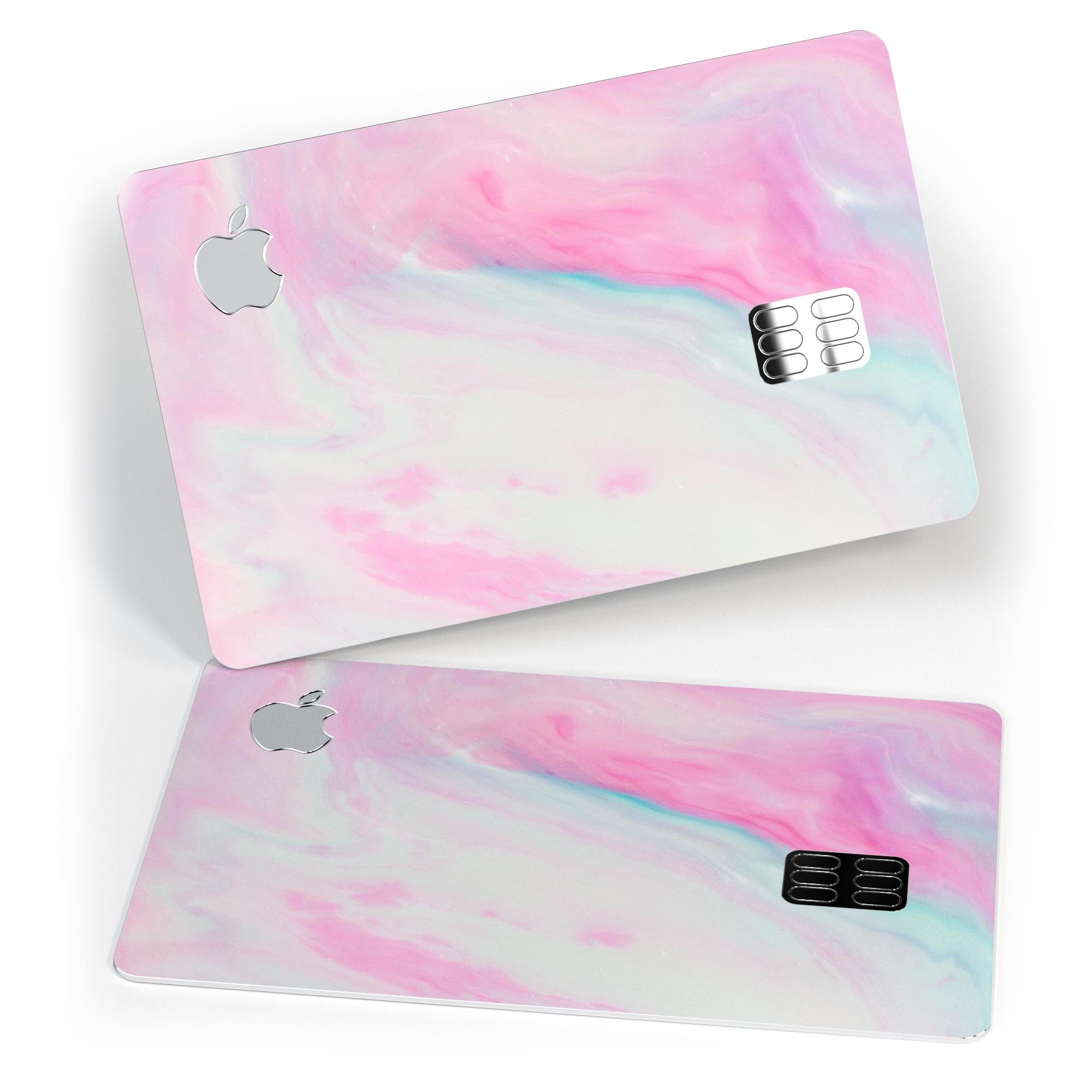 Marbleized Soft Pink decal skin for Apple Card, showcasing its elegant design and premium quality.