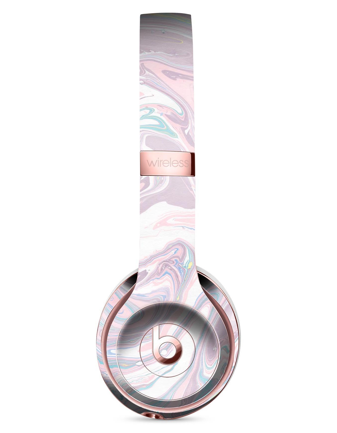 Marbleized Swirling Candy Coat Skin Kit for Beats by Dre Solo 3 Wireless Headphones, showcasing vibrant colors and a sleek design.