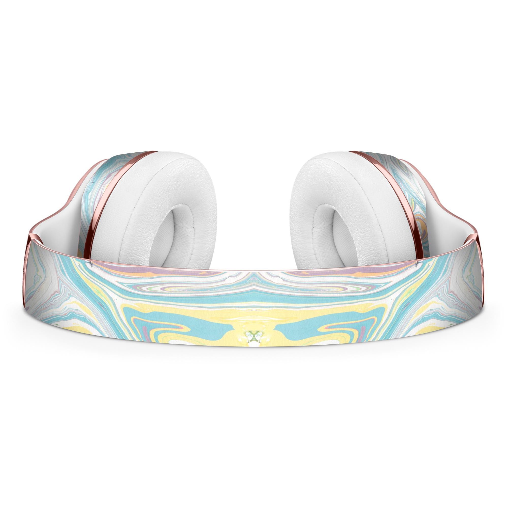 Marbleized Swirling Candy Colors Full-Body Skin Kit for Beats by Dre Solo 3 Wireless Headphones, showcasing vibrant colors and sleek design.