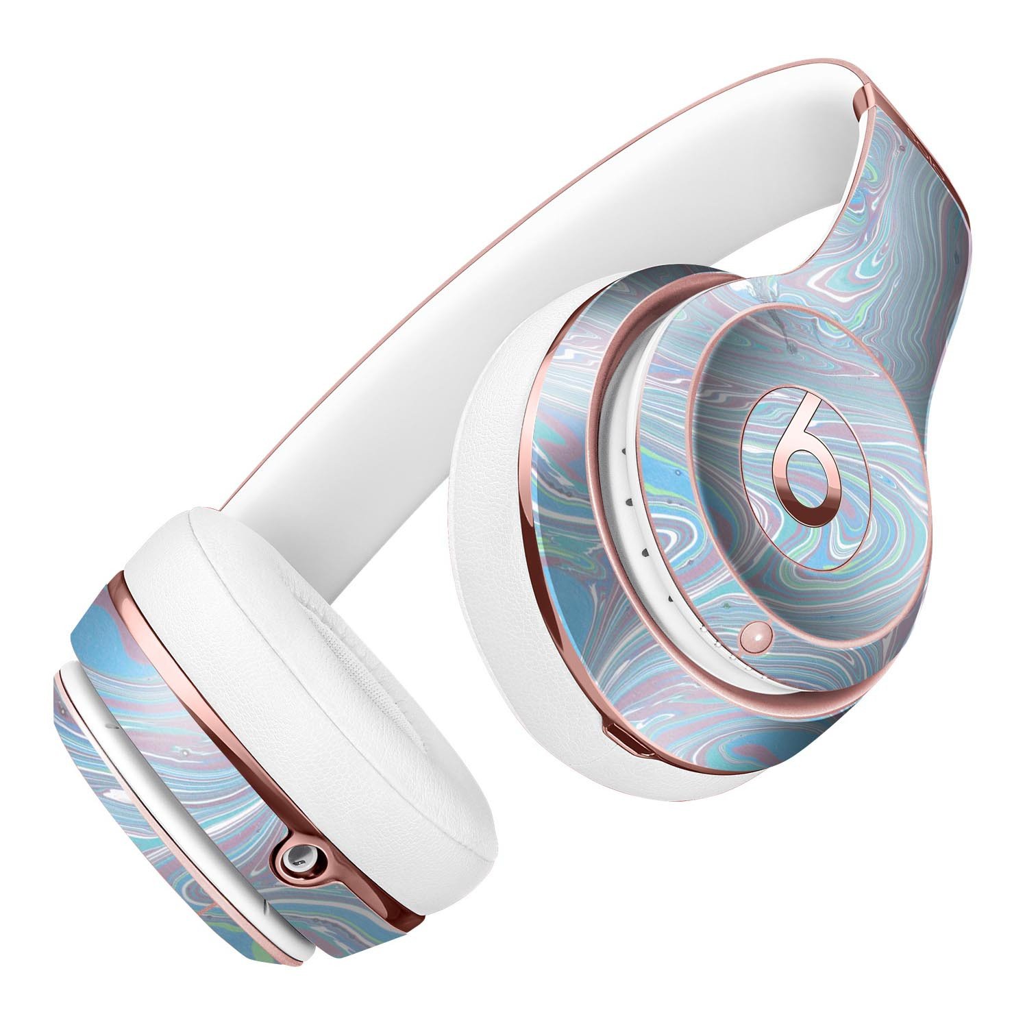 Marbleized Swirling Color Passion Skin Kit for Beats by Dre Solo 3 Wireless Headphones, showcasing vibrant colors and a sleek design.