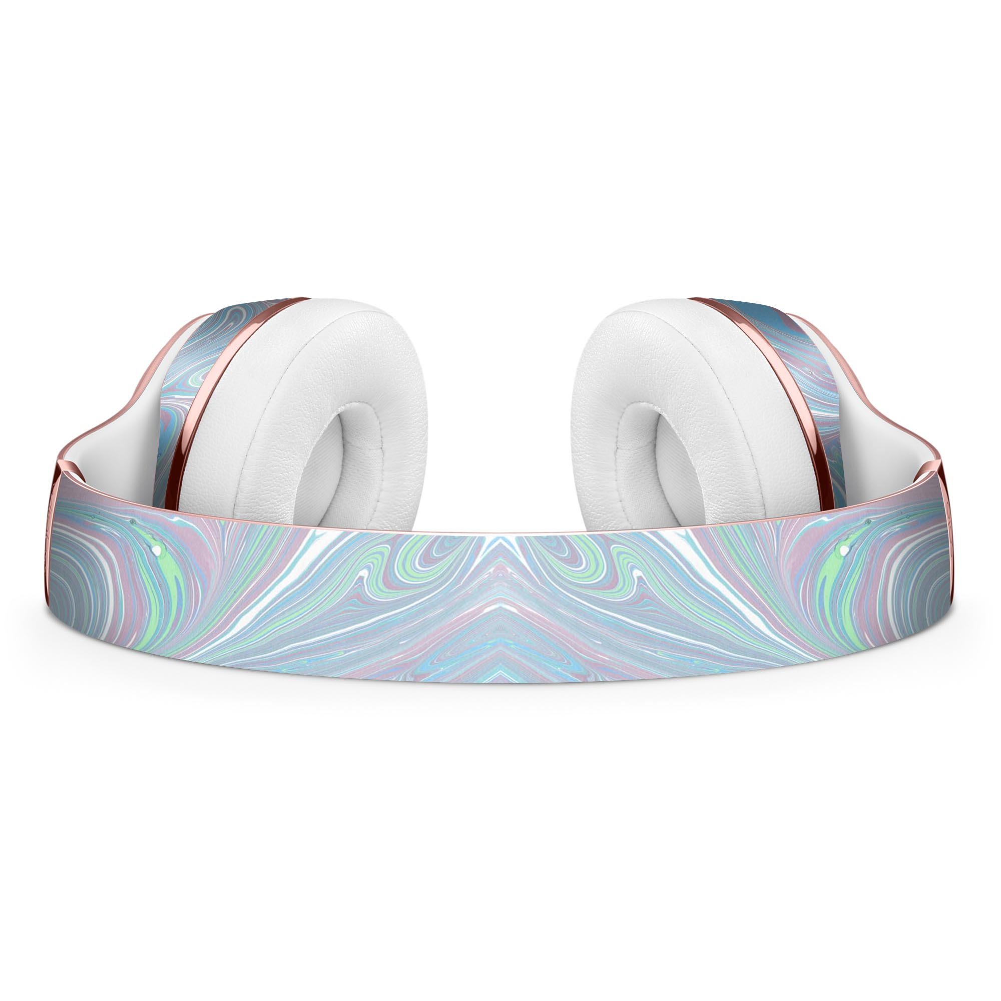 Marbleized Swirling Color Passion Skin Kit for Beats by Dre Solo 3 Wireless Headphones, showcasing vibrant colors and a sleek design.