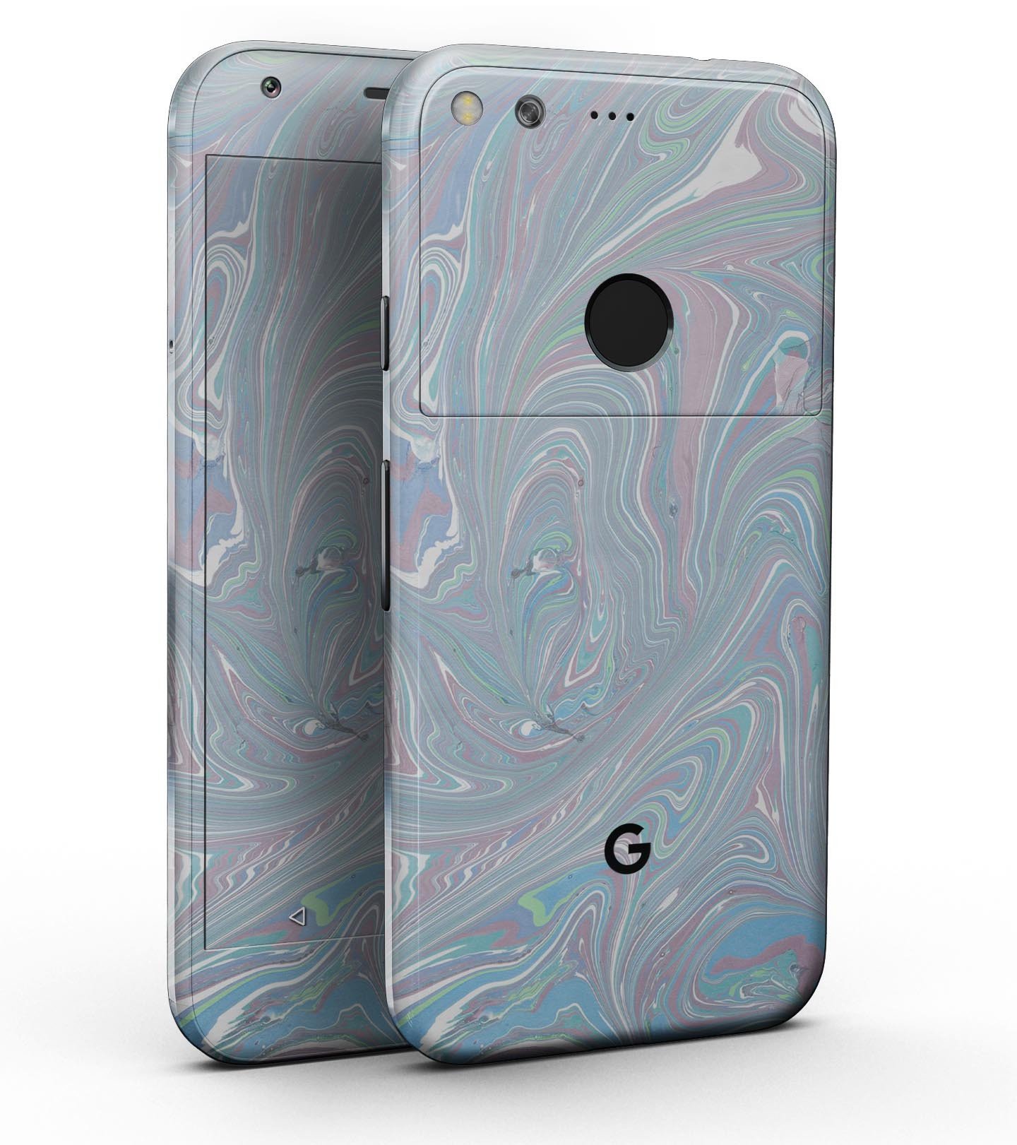 Marbleized Swirling Color Passion Full-Body Skin Kit for Google Pixel, showcasing a stylish design and precision fit.