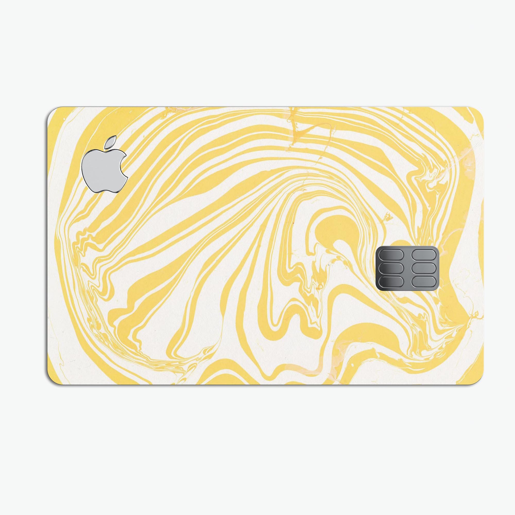 Marbleized Swirling Gold decal skin for Apple Card, showcasing its elegant design and premium quality.
