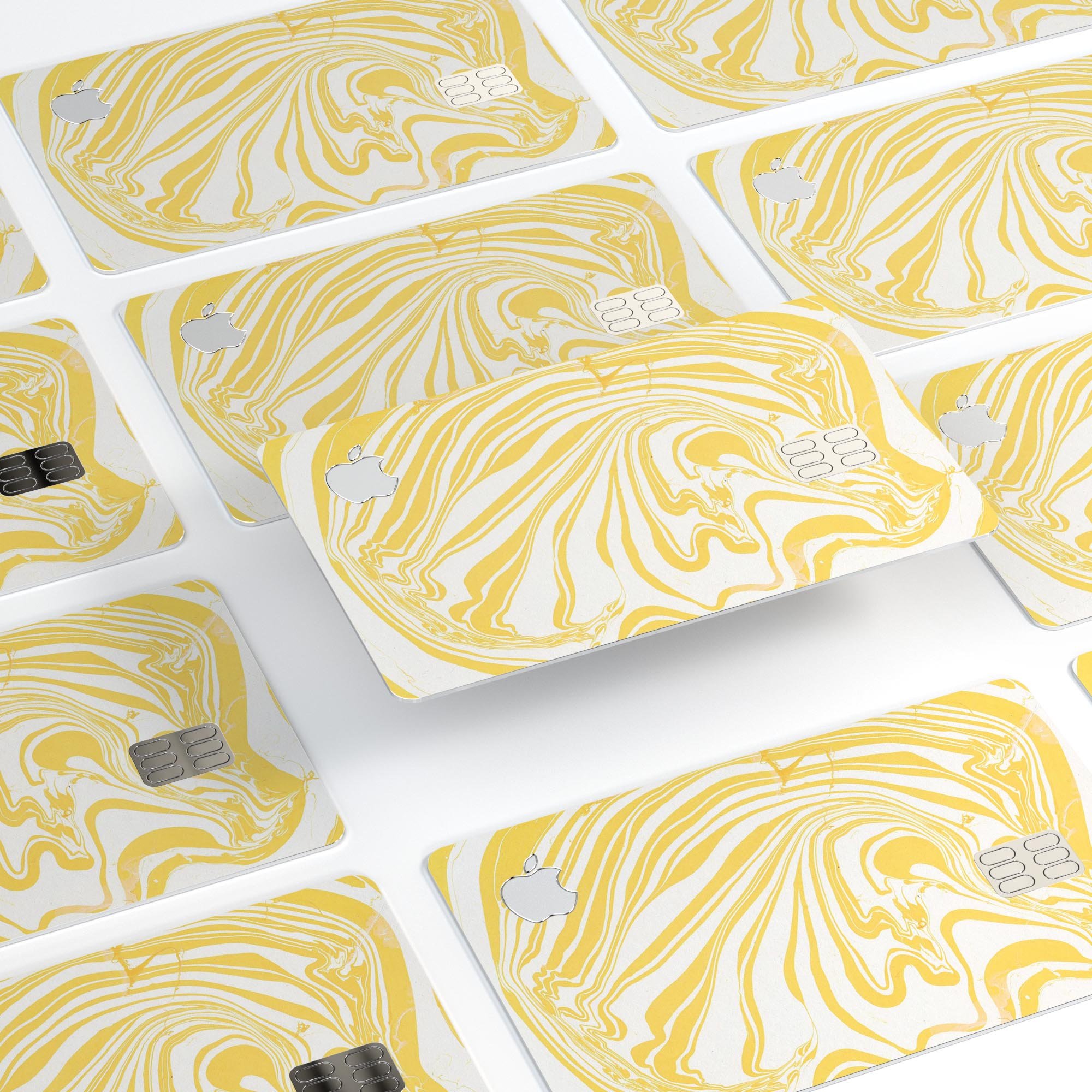 Marbleized Swirling Gold decal skin for Apple Card, showcasing its elegant design and premium quality.