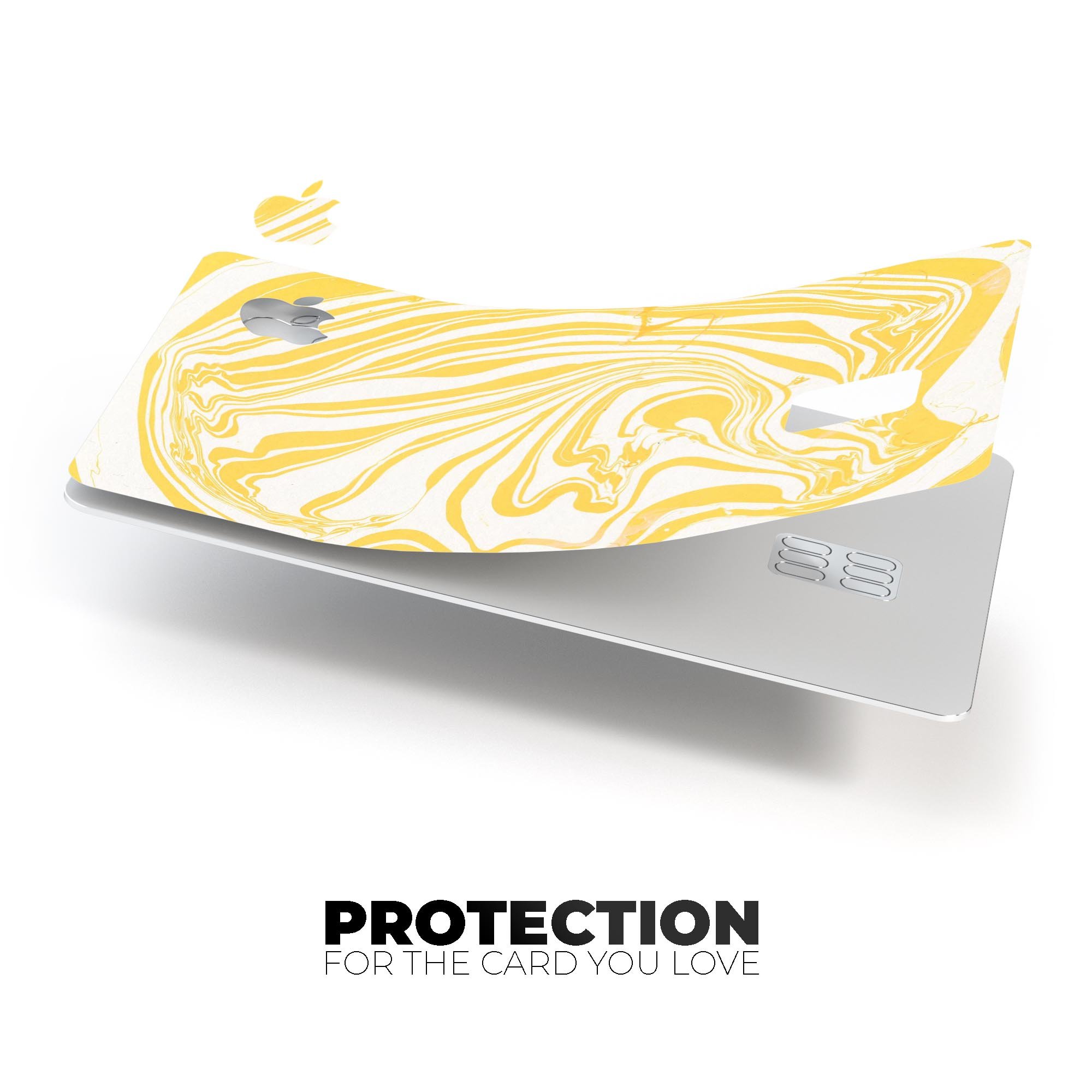 Marbleized Swirling Gold decal skin for Apple Card, showcasing its elegant design and premium quality.