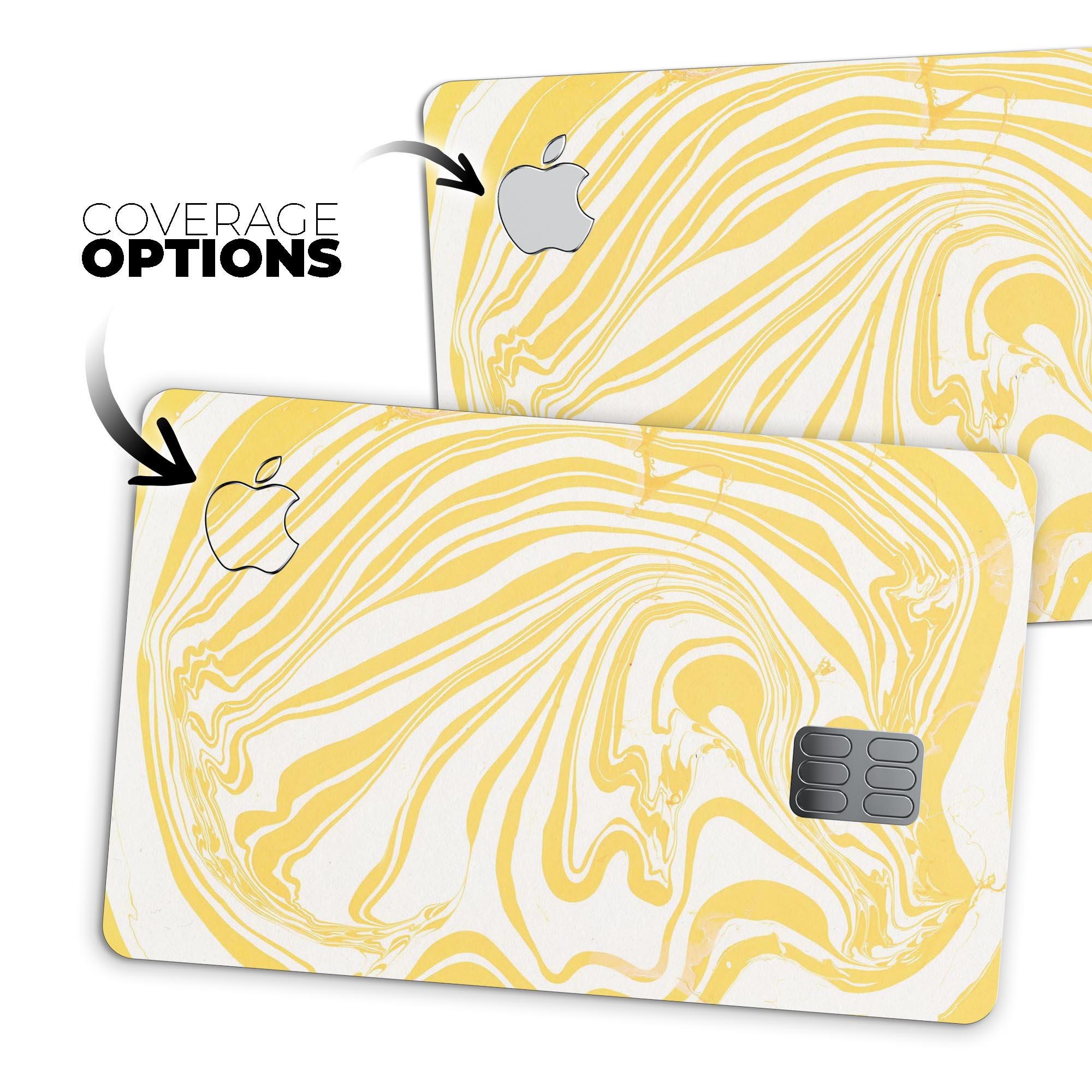 Marbleized Swirling Gold decal skin for Apple Card, showcasing its elegant design and premium quality.