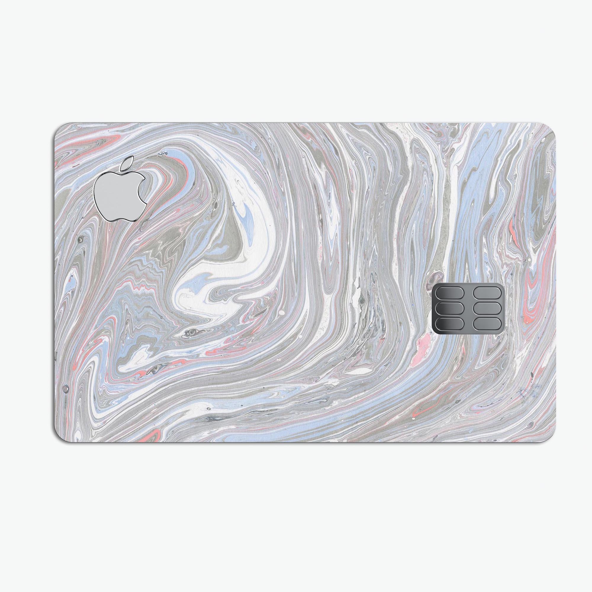 Marbleized Swirling v3 decal skin for Apple Card, showcasing a stylish marble design with a premium finish.