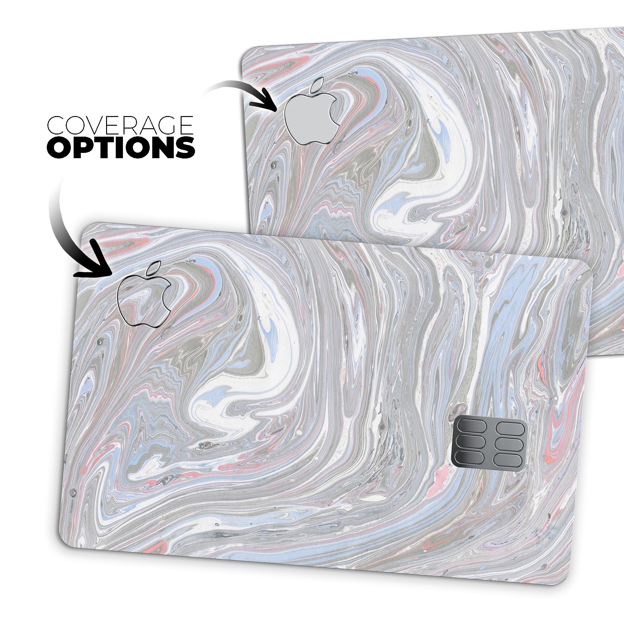 Marbleized Swirling v3 decal skin for Apple Card, showcasing a stylish marble design with a premium finish.