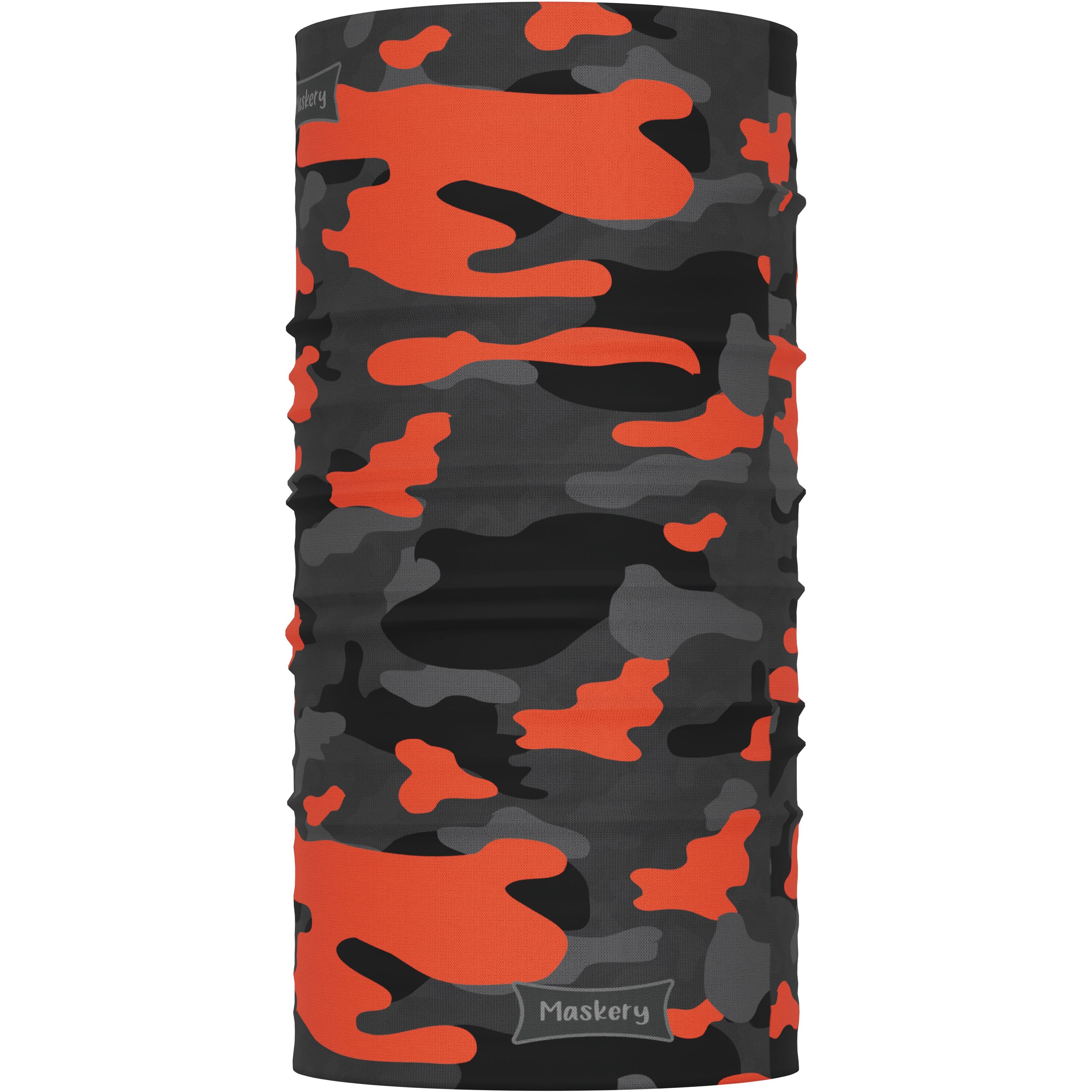 Maskery Multifunctional Neckwear in various colors, showcasing its versatility as a neck gaiter, face mask, and headband.