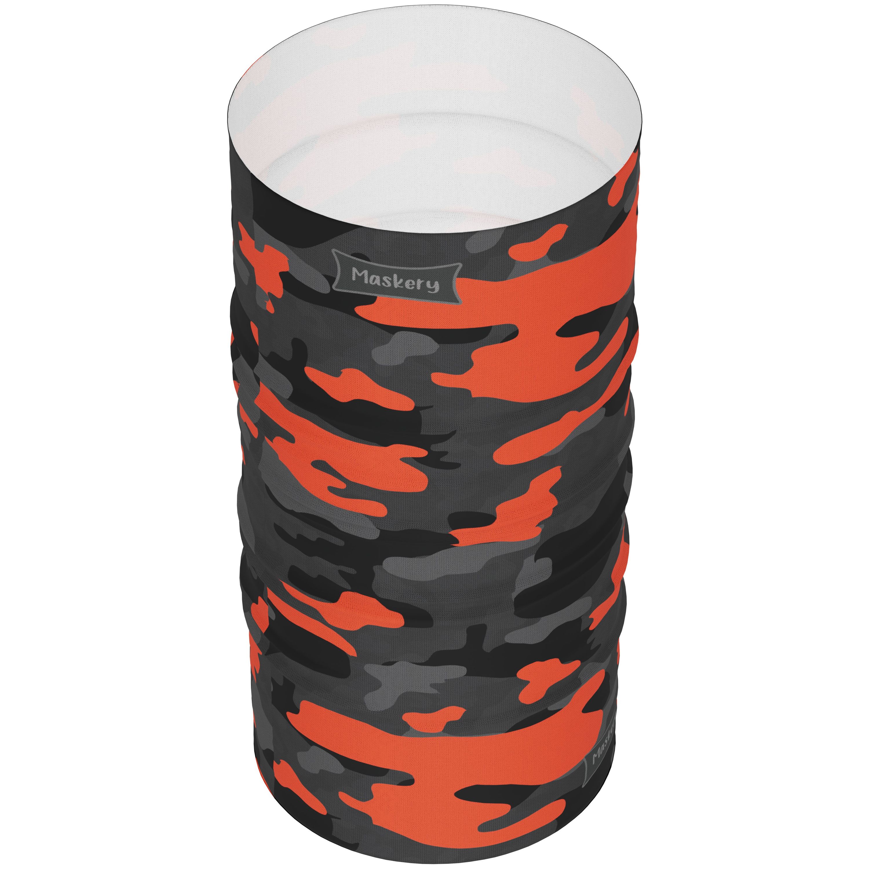 Maskery Multifunctional Neckwear in various colors, showcasing its versatility as a neck gaiter, face mask, and headband.