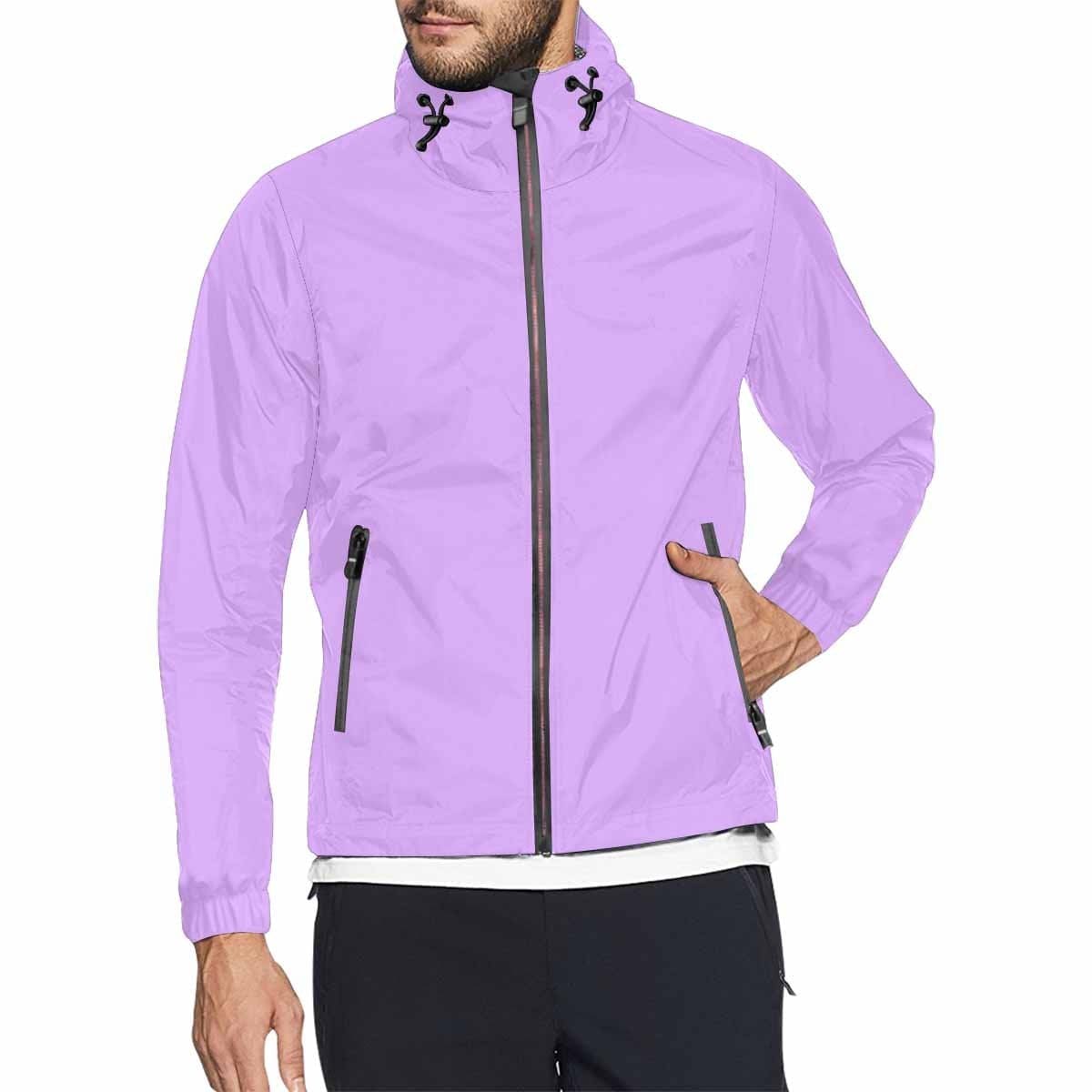 Mauve Purple Hooded Windbreaker Jacket for men and women, featuring a stylish design with zippered pockets and adjustable hood.