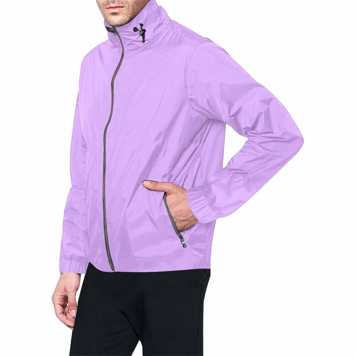 Mauve Purple Hooded Windbreaker Jacket for men and women, featuring a stylish design with zippered pockets and adjustable hood.